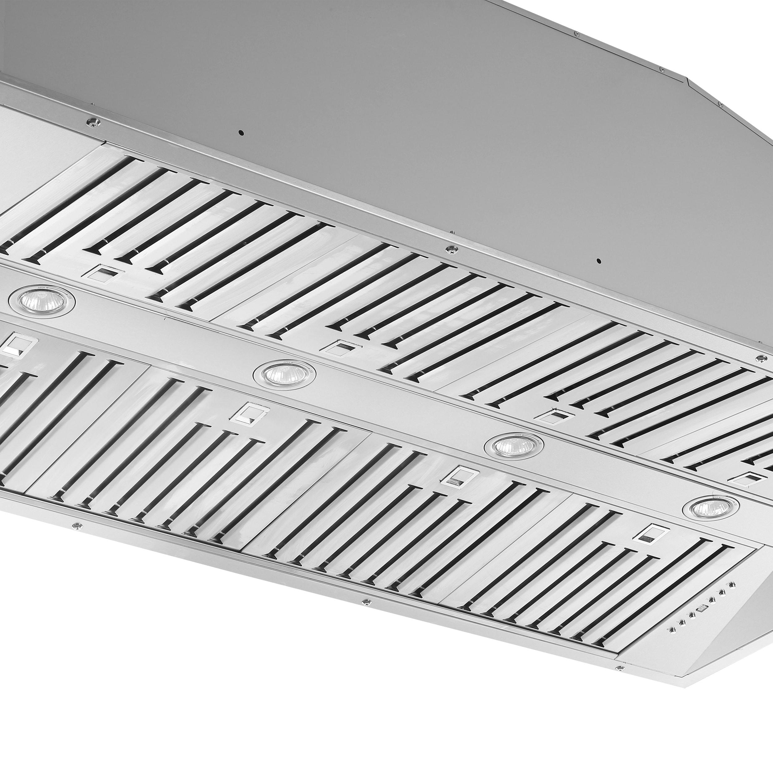 Forno Altilia 60-inch Insert Range Hood, 1200 CFM Double Motor, 4 Speed Control, All Stainless Steel FRHRE5337-60