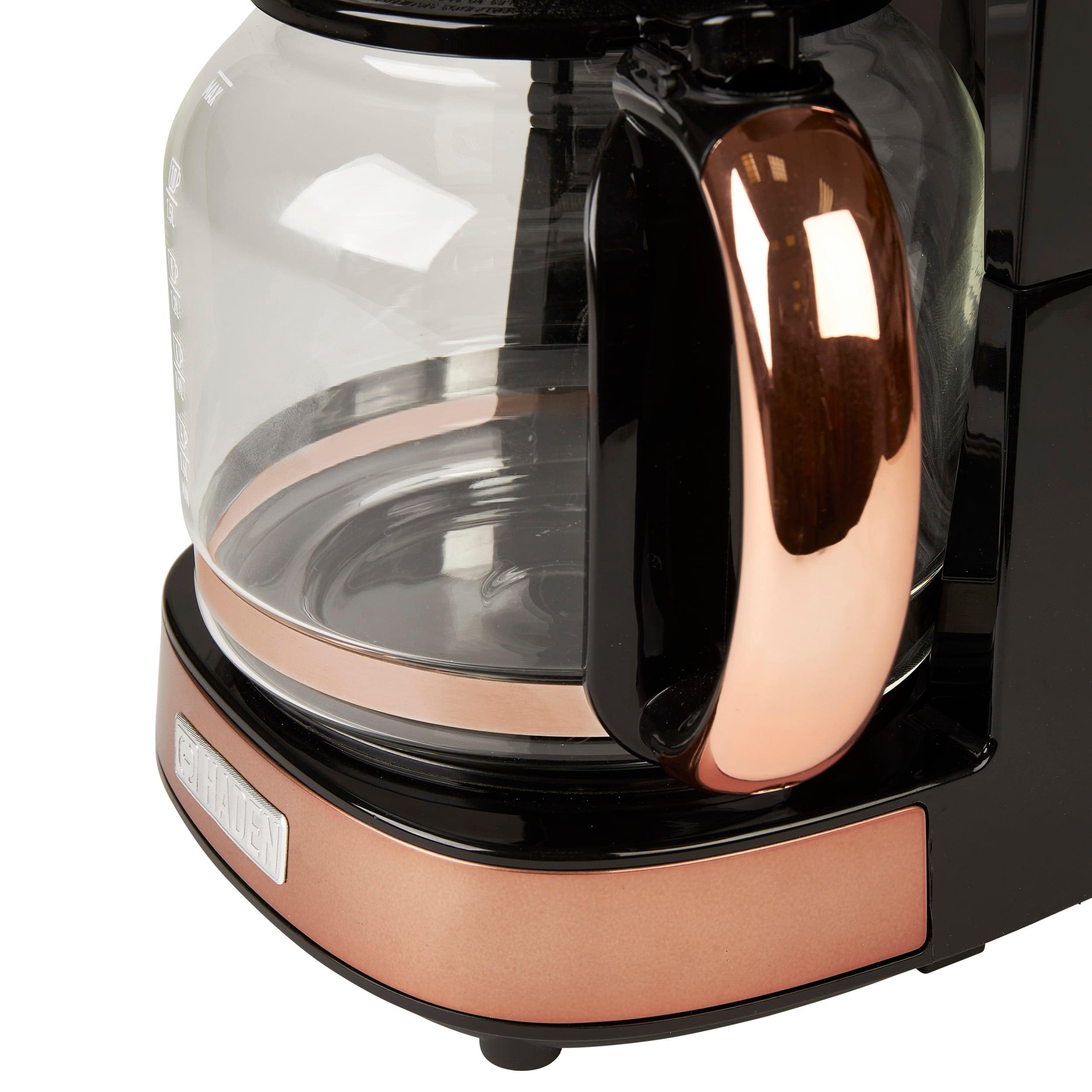 HADEN Black and Copper Programmable Drip Coffee Maker