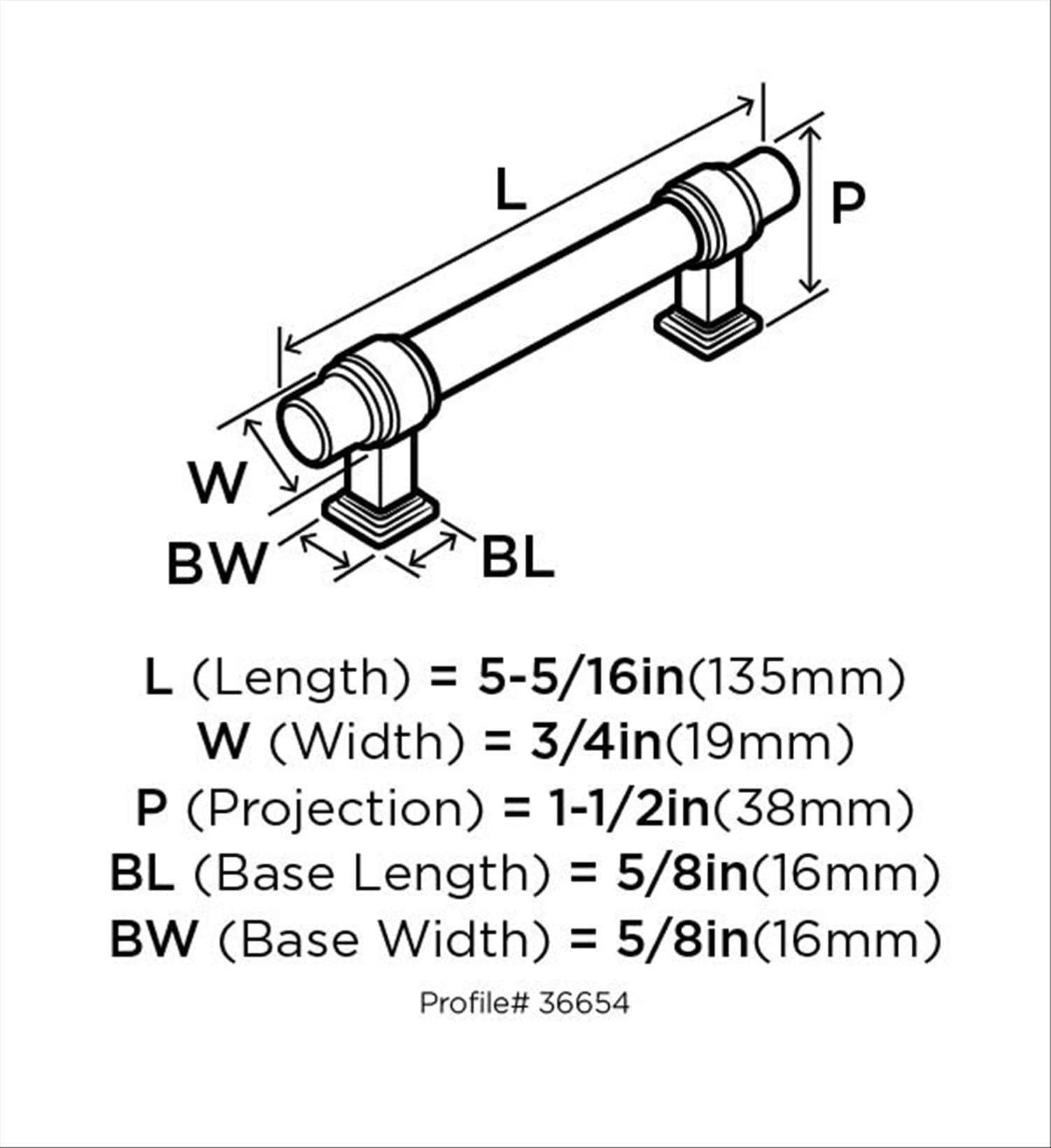 Glacio 3 3/4" Center to Center Bar Pull