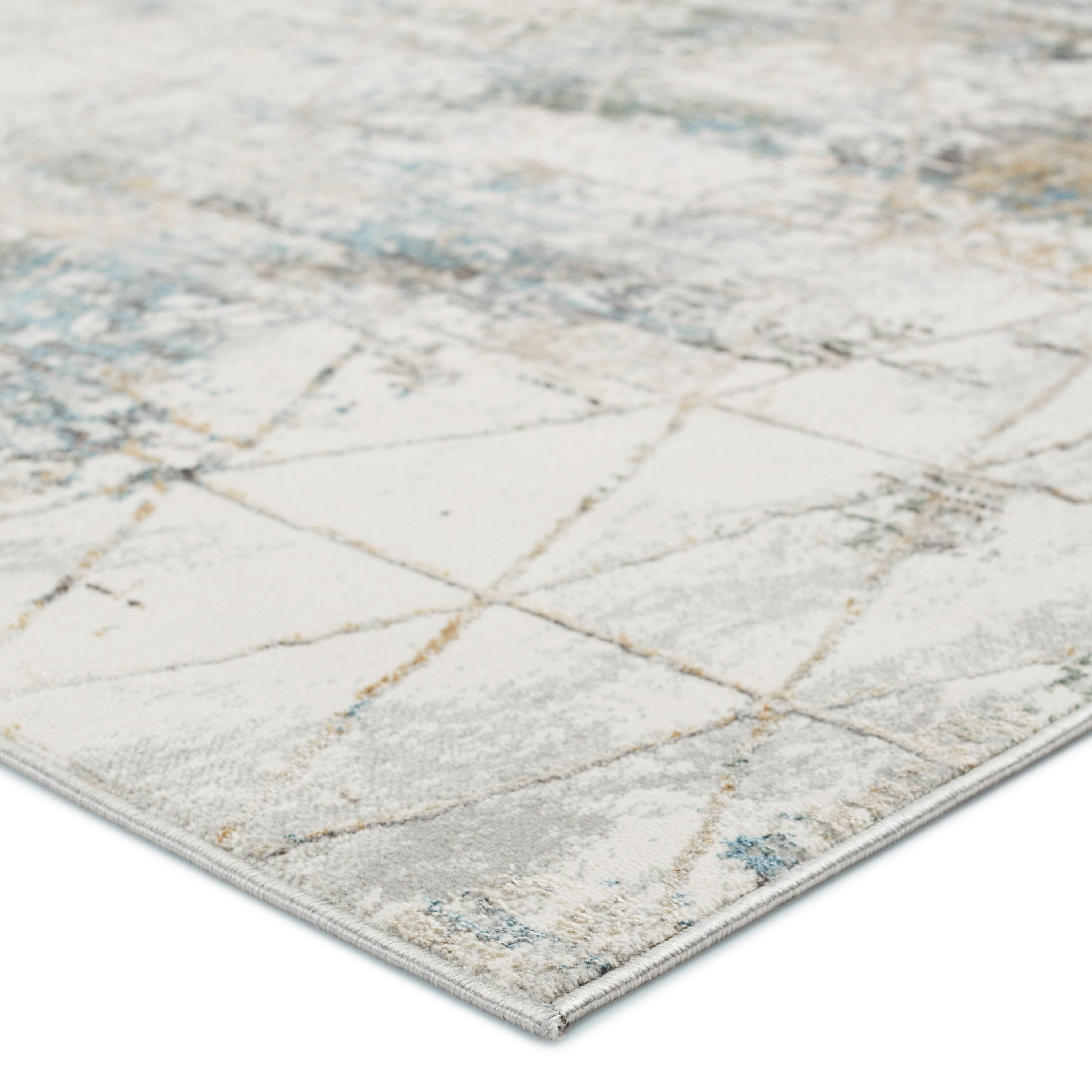 Jaipur Living Melo 6 x 9 (ft) Loomed Polyester Gray/Light Blue Rectangular Indoor Trellis Global Area rug