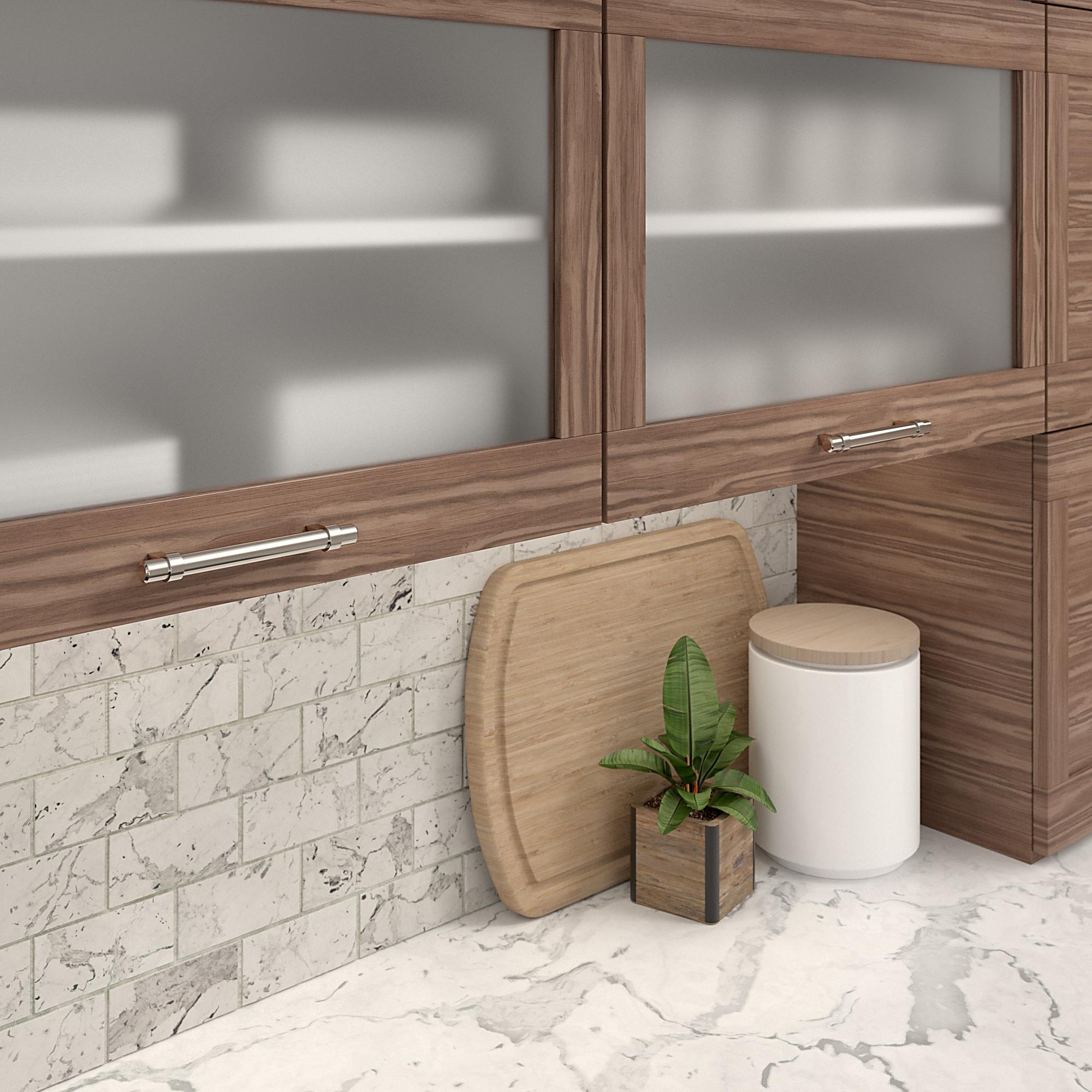 Richelieu Hardware BP5016128195 Contemporary Metal Pull ,5 ', Brushed Nickel