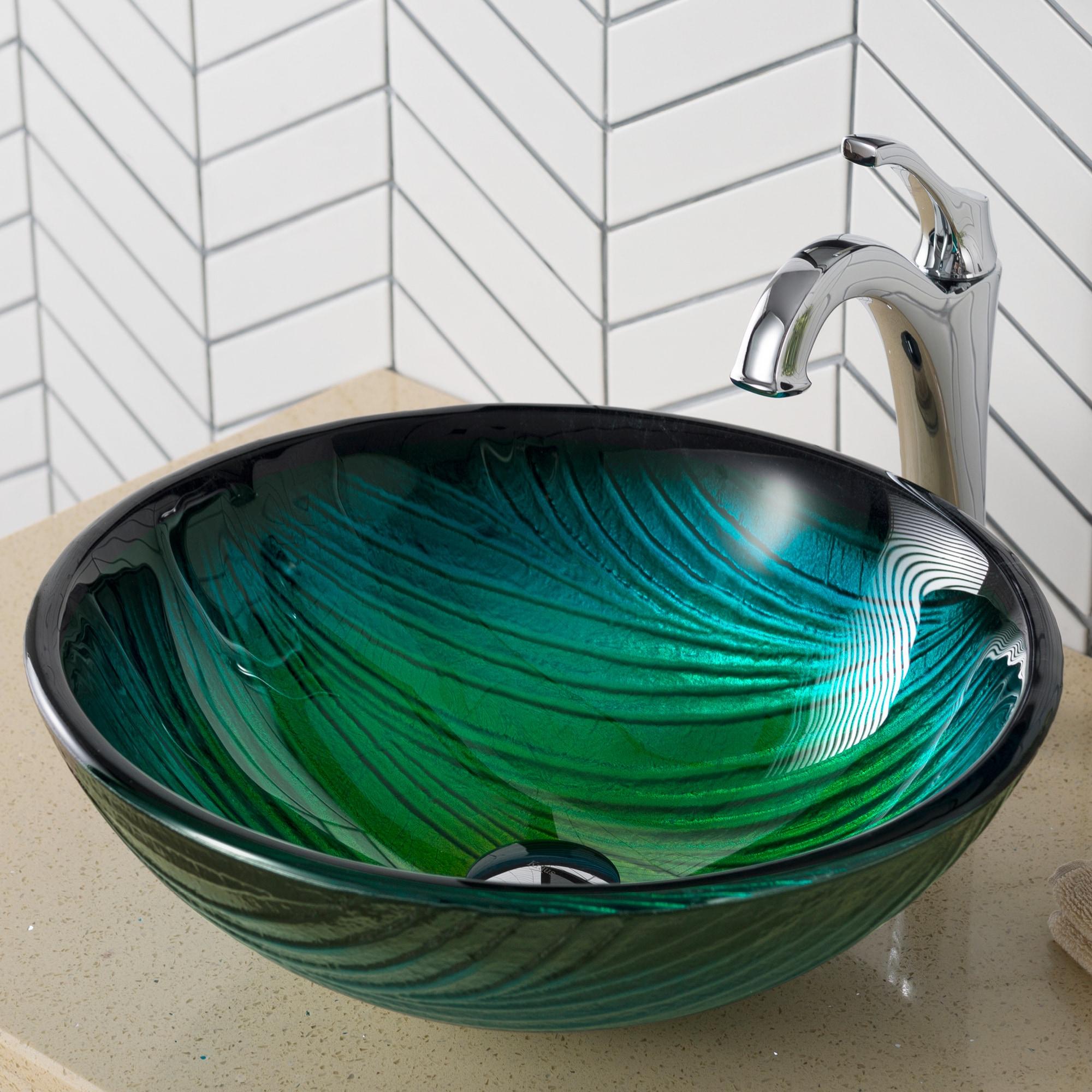 Nei Glass Circular Vessel Bathroom Sink