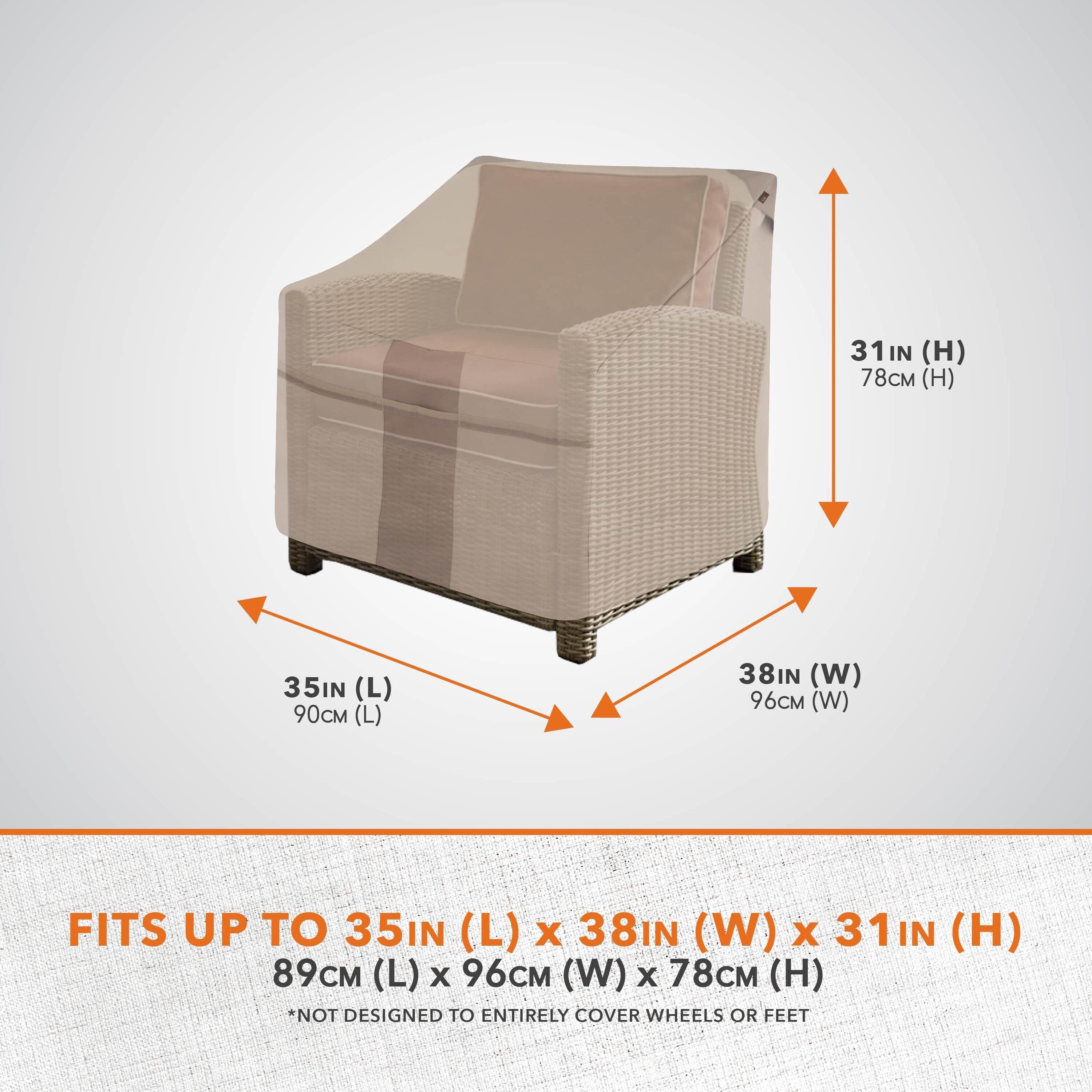 Modern Leisure Monterey Outdoor Patio Lounge Chair Cover, 35"L x 38"W x 31"H, Beige