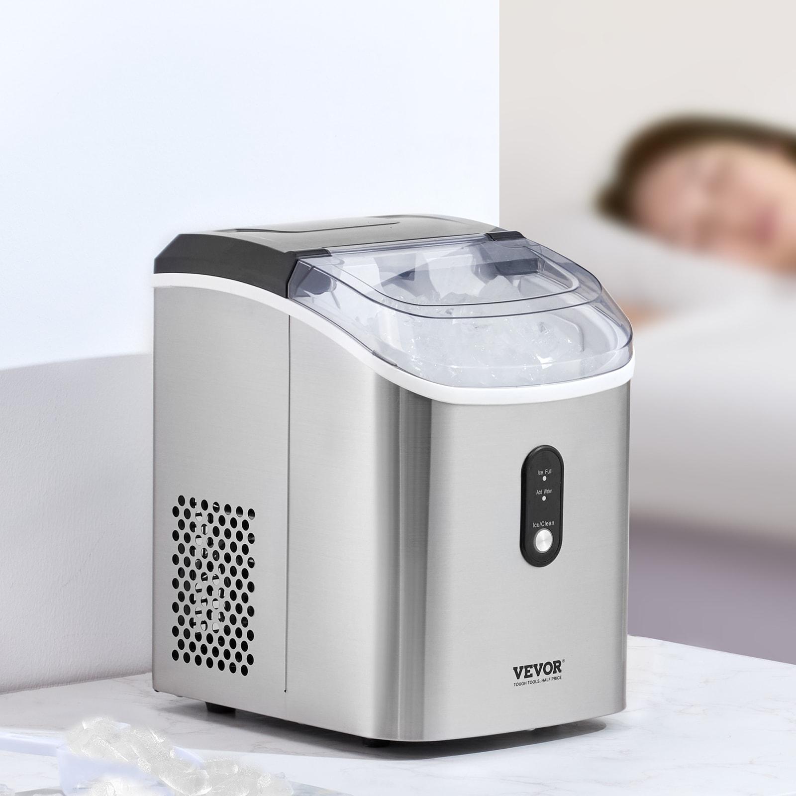 VEVOR Nugget Ice Maker, 37Lbs In 24 Hrs, Manual Auto Refill Self Cleaning Countertop Ice Maker Portable Nugget Ice Maker With Scoop And Basket