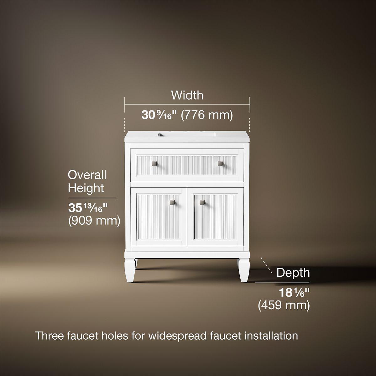 Hearthaven 30'' Free Standing Single Bathroom Vanity Cabinet with Sink and Quartz Top