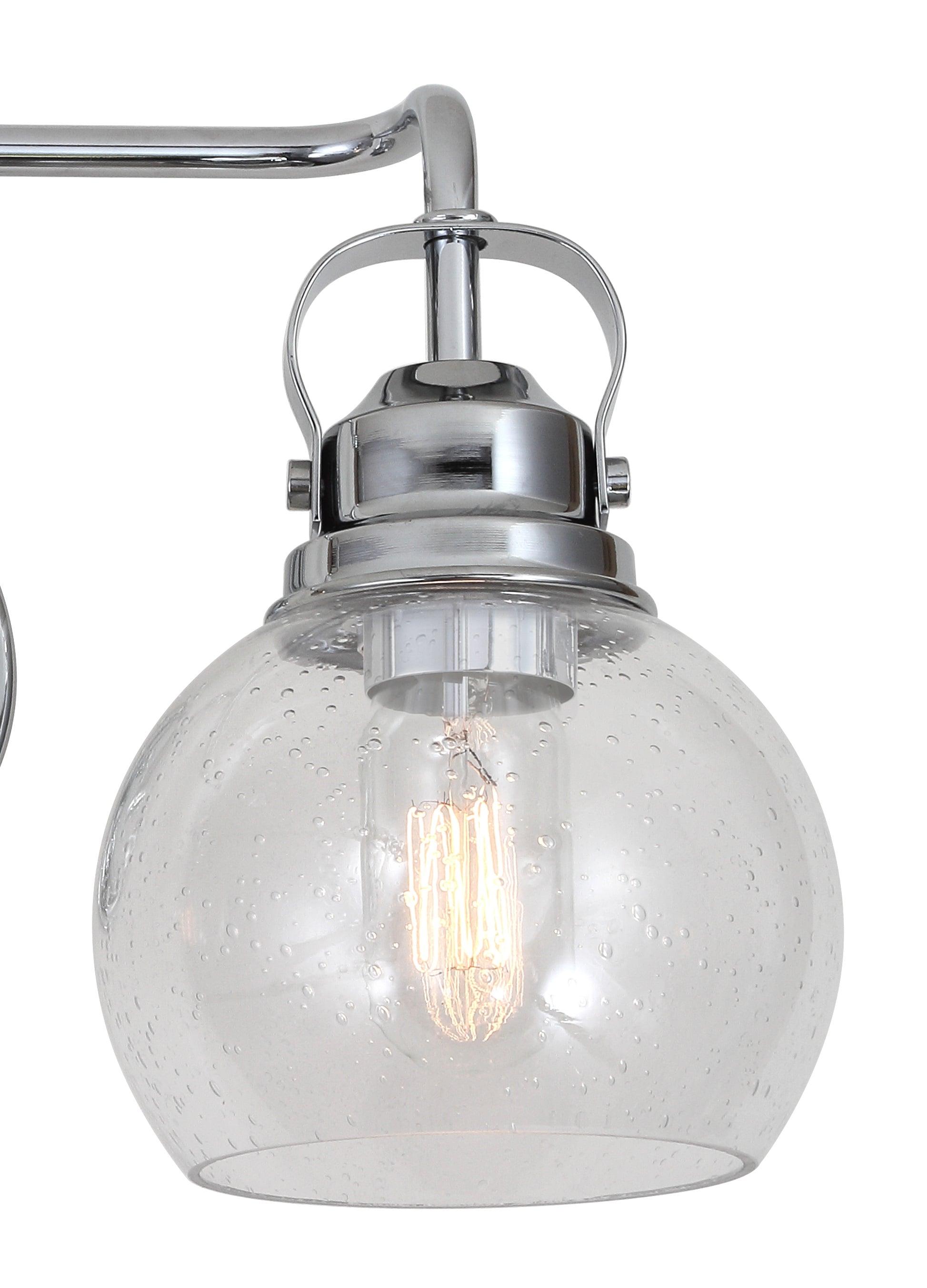 17.25" Metal/Glass Vanity Wall Light, ETL Listed, Bright Bathroom Fixture - JONATHAN Y