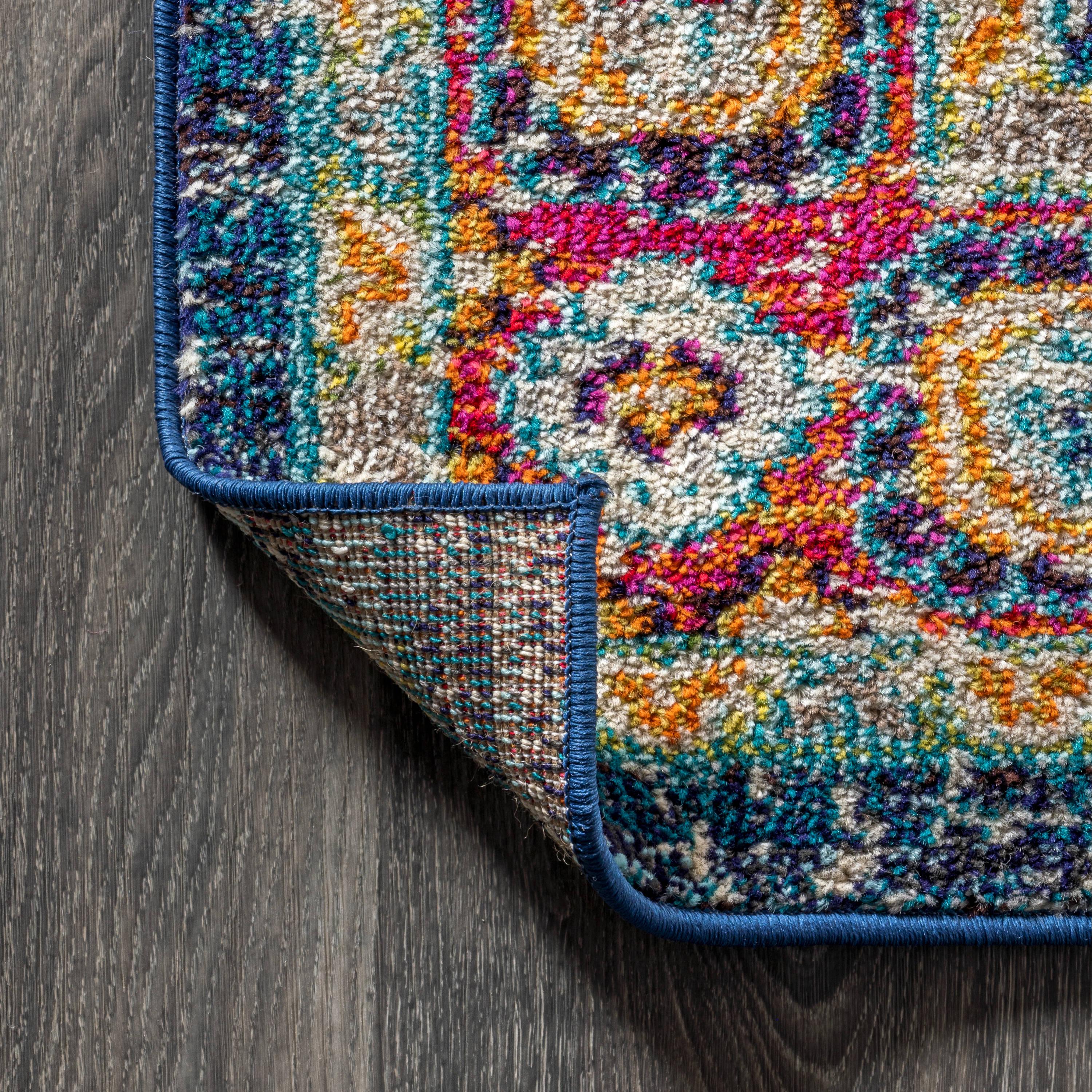 JONATHAN Y Bohemian FLAIR Boho Vintage Medallion Navy/Red 8 ft. x 10 ft. Area Rug