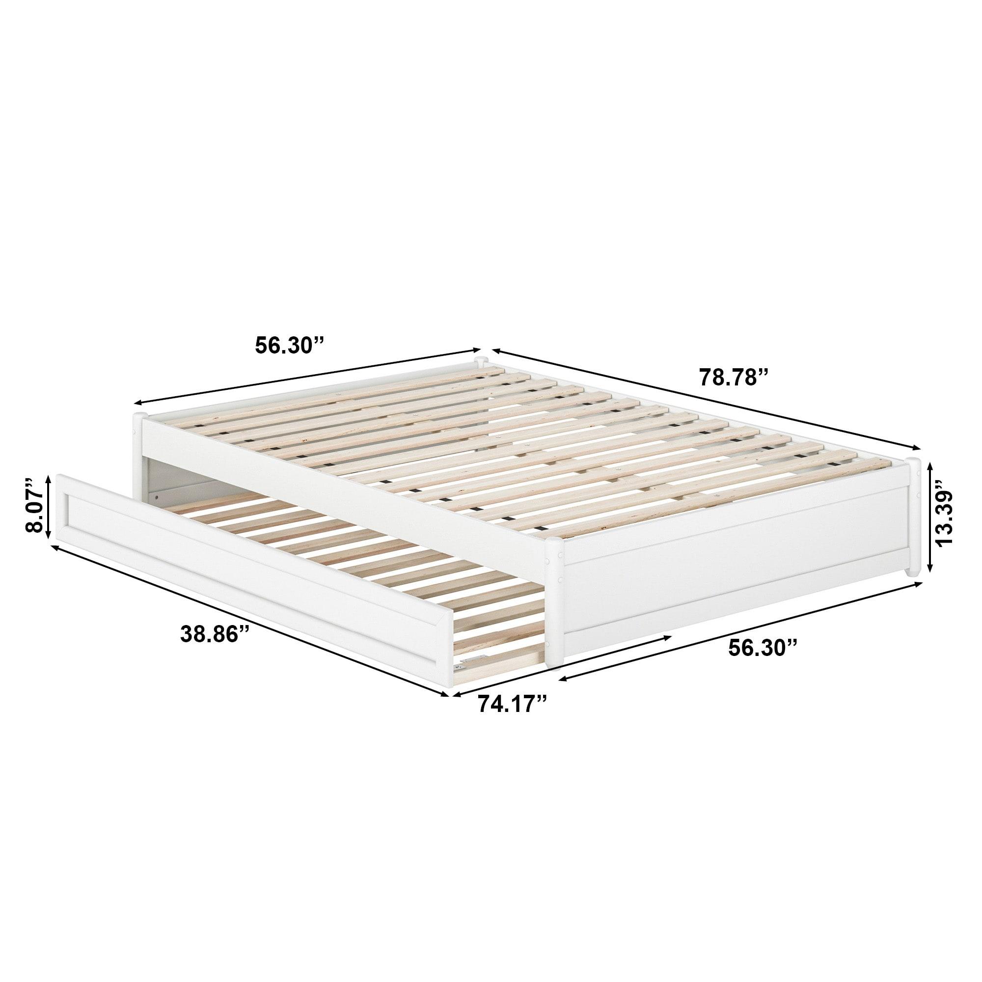AFI Furnishings AFI Barcelona Full Solid Wood Panel Platform Bed with Twin Trundle in White