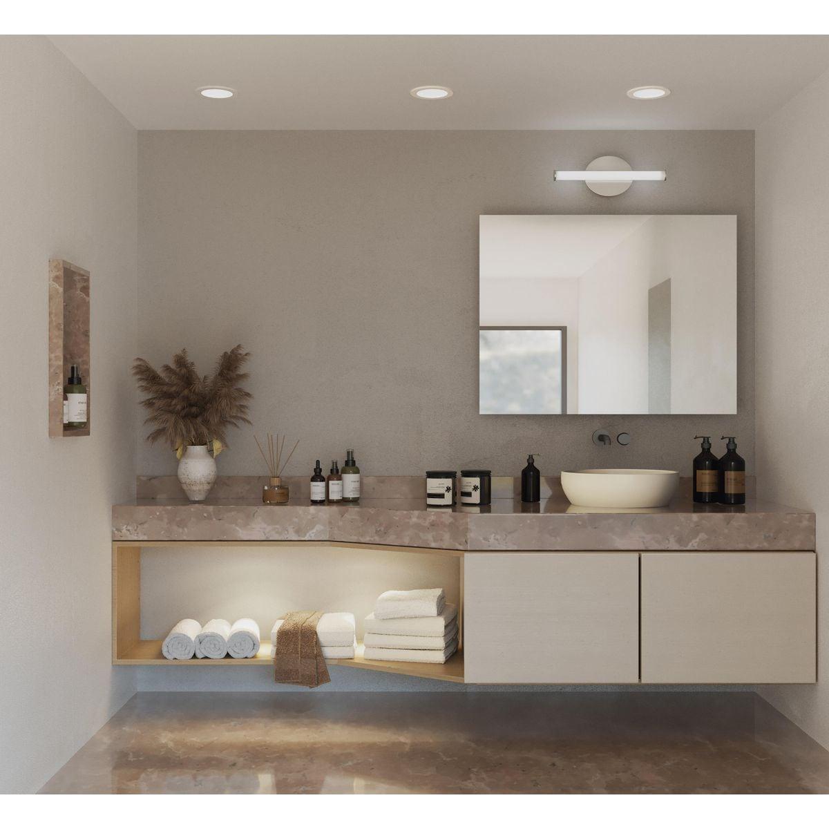 Progress Lighting Semblance 1-Light LED Linear Vanity Light, Brushed Nickel, Acrylic Shade
