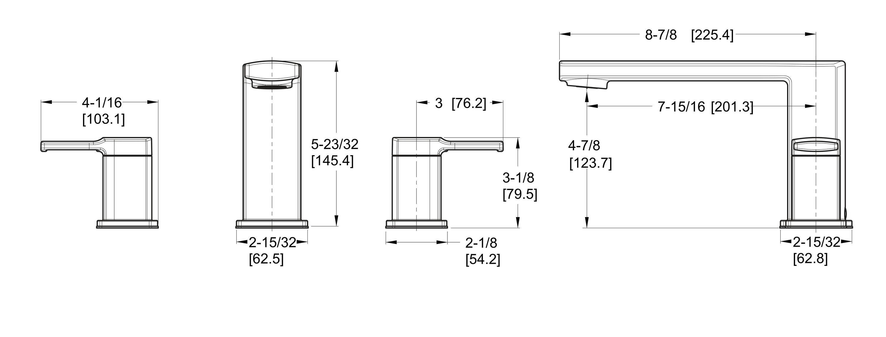 Deckard Double Handle Deck Mounted Roman Tub Faucet Trim