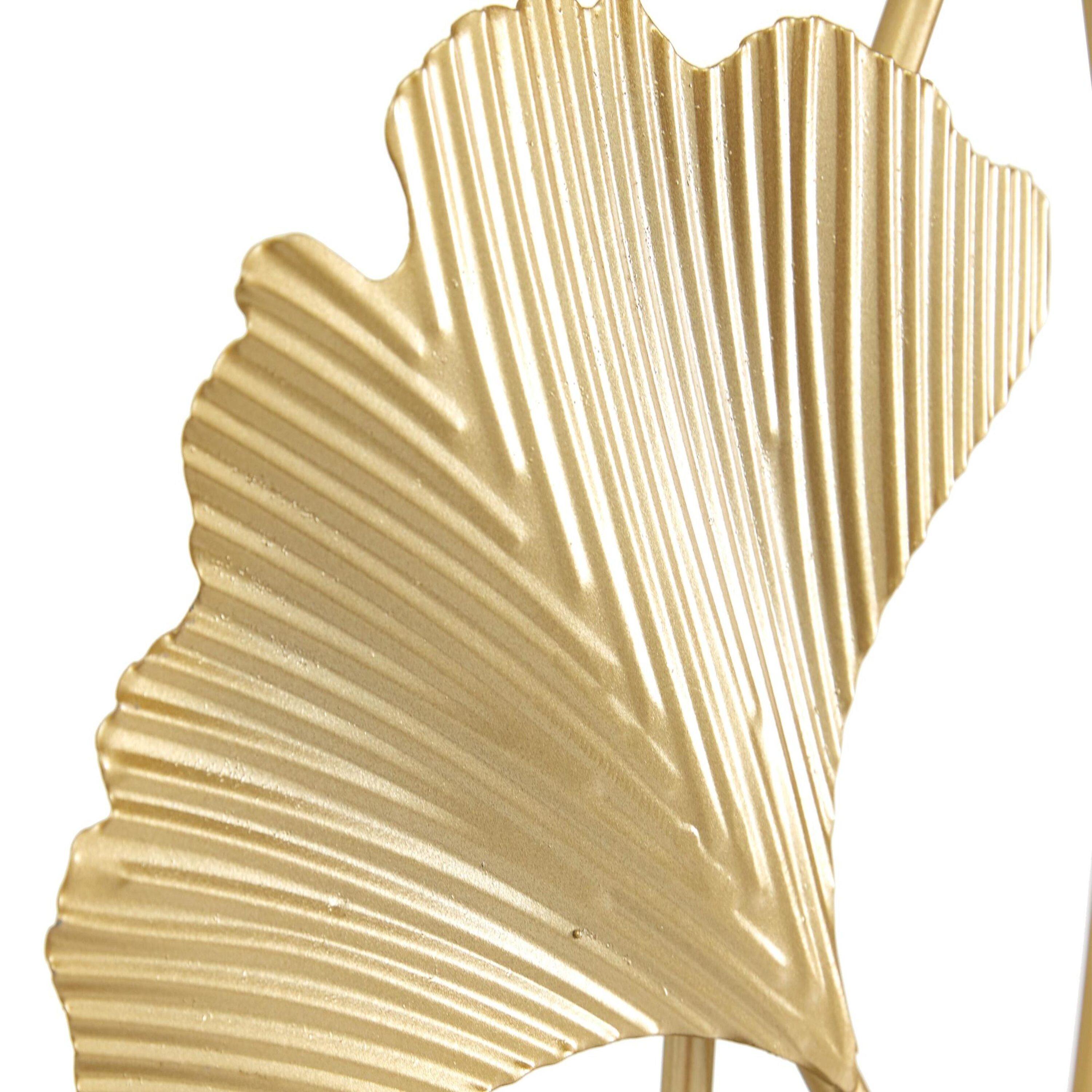 14" x 24" White Metal Leaf Sculpture, by DecMode