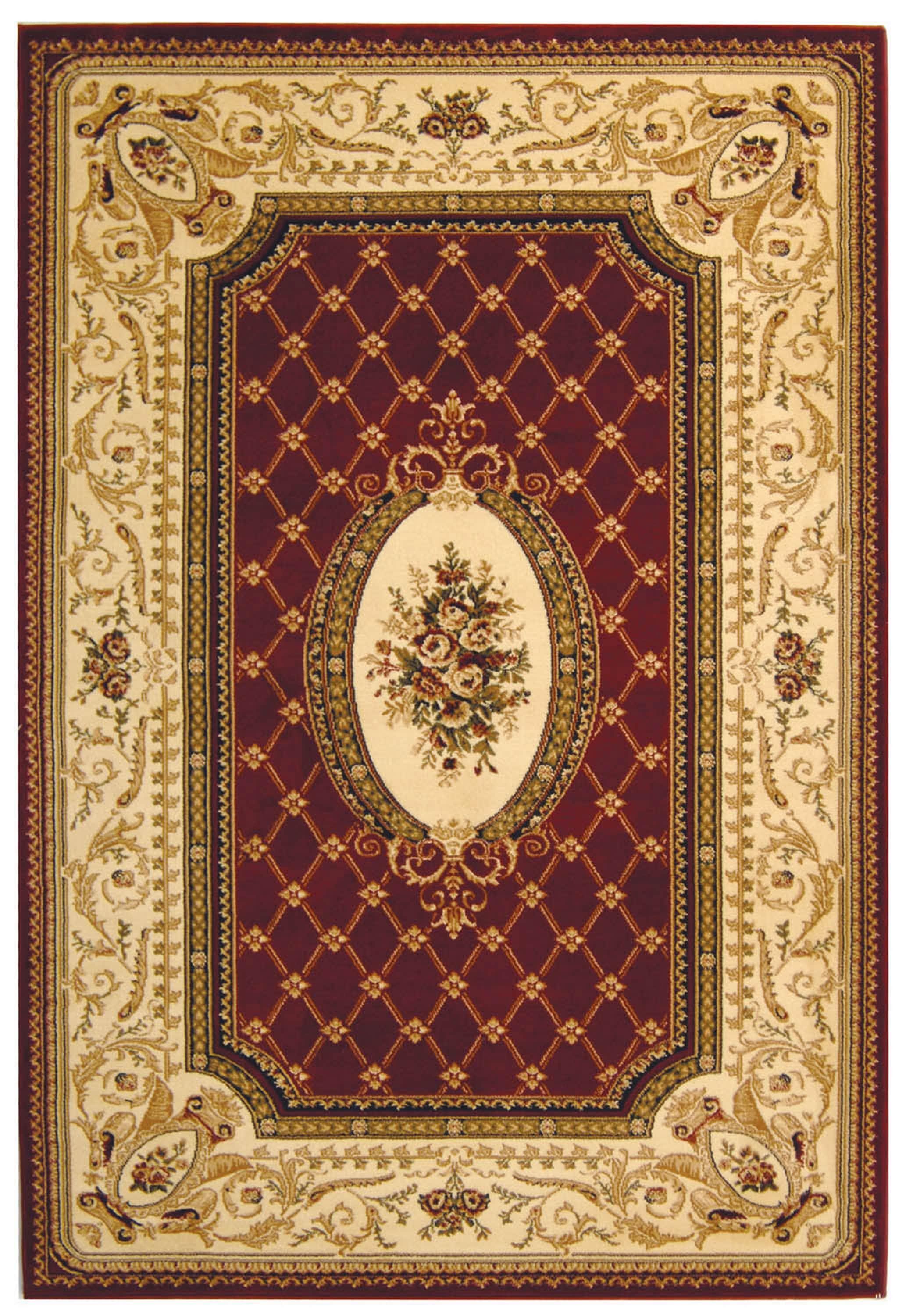 Lyndhurst LNH223 Power Loomed Area Rug - Red/Ivory - 5'3"x7'6" - Safavieh.