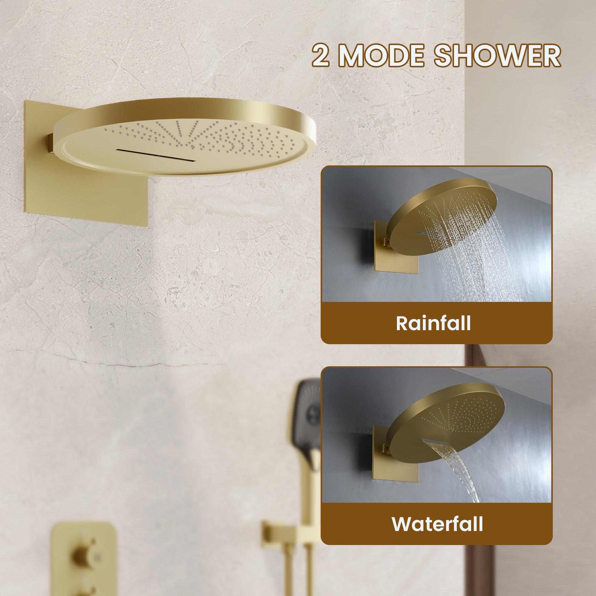 Ancoats 16" Wall Mounted Thermostatic Complete Shower System with 3-Function Handheld Spray and 3 Body Jets