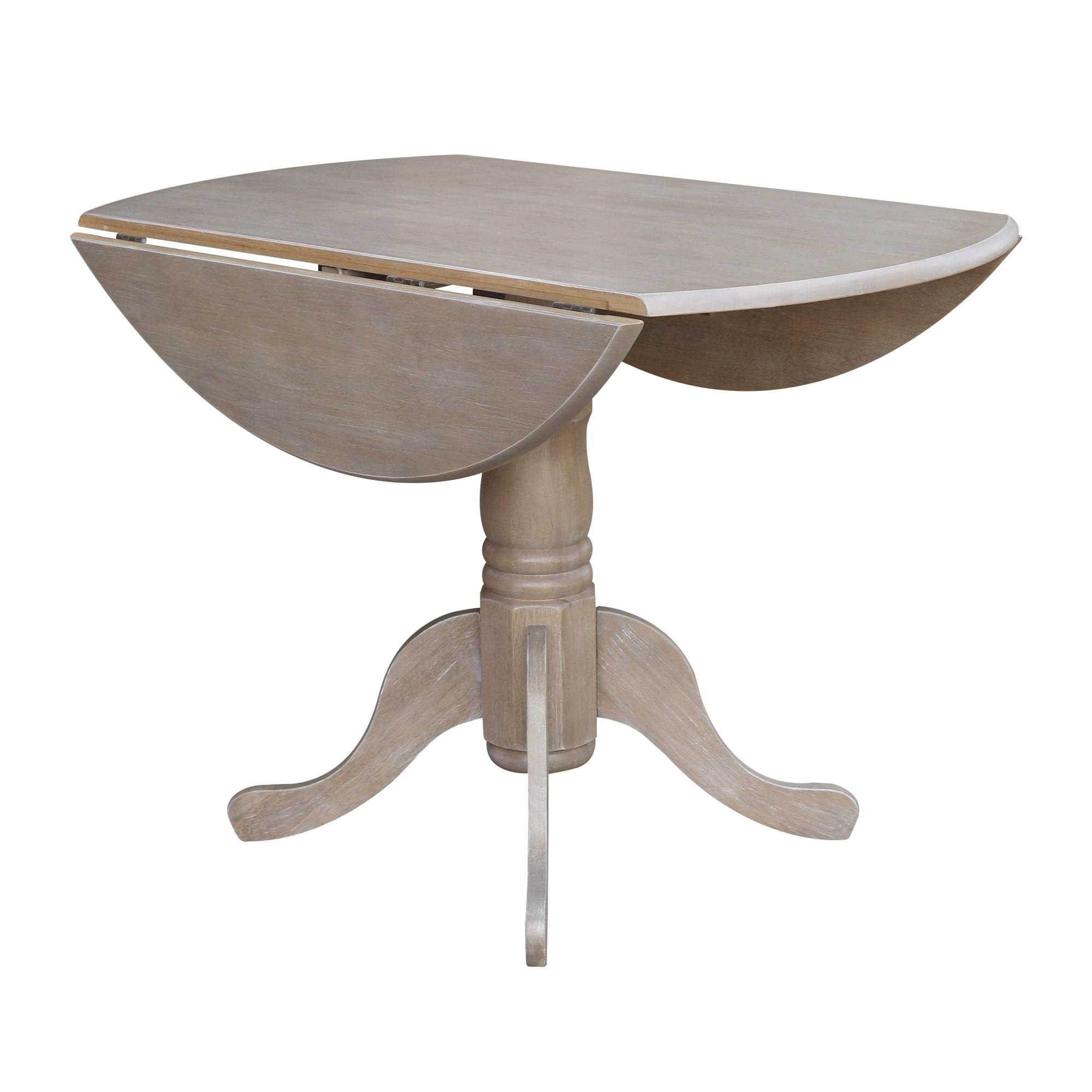 42" Mason Round Dual Drop Leaf Extendable Dining Table - International Concepts: Seats 4, Pedestal Base