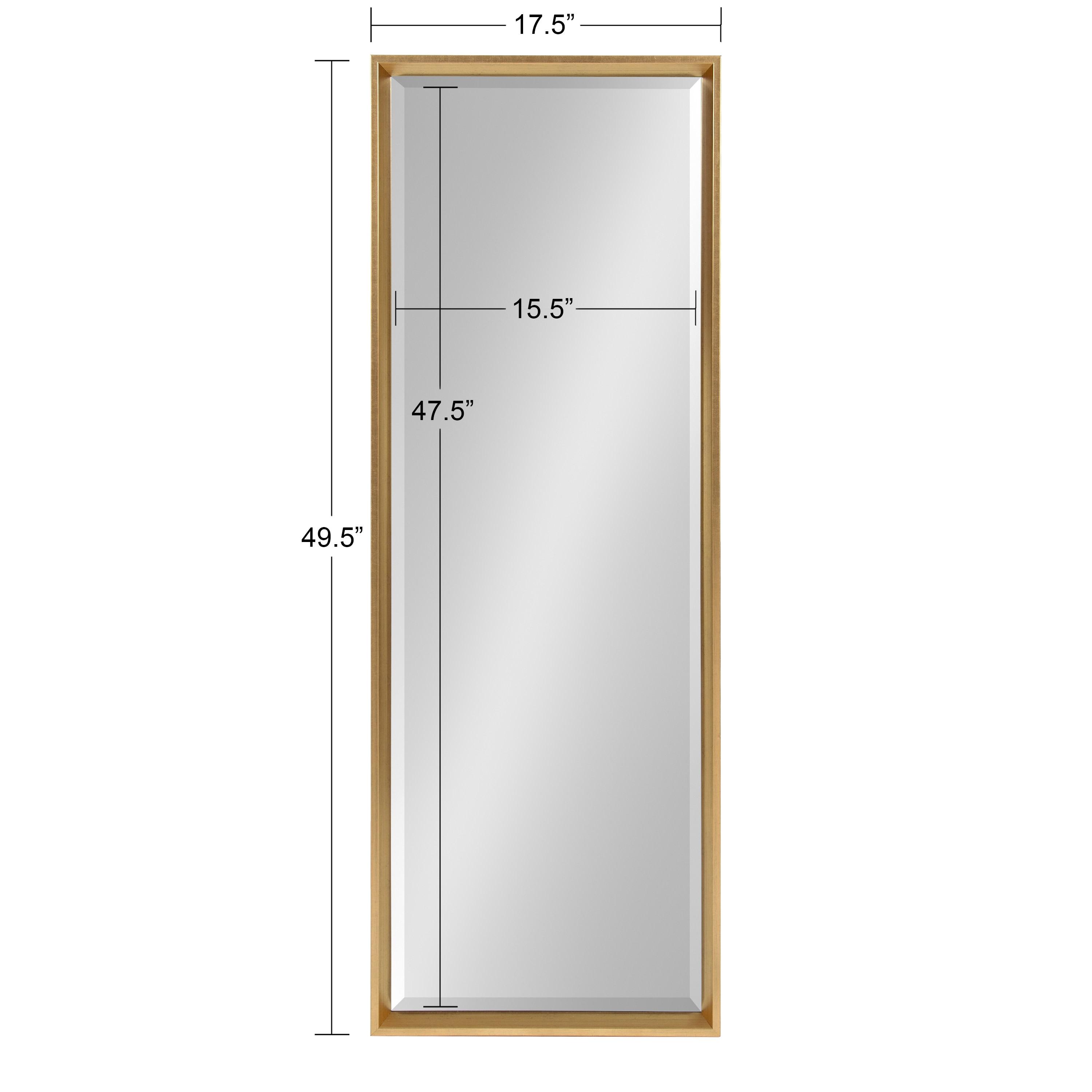 17.5" x 49.5" Calter Full Length Wall Mirror Gold - Kate and Laurel: No Assembly, Rectangle, Plastic Frame