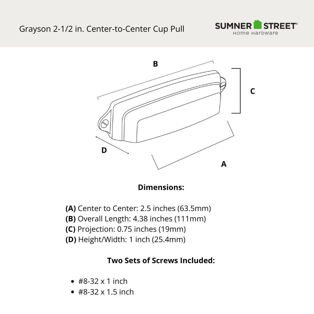 Grayson 2 1/2" Center to Center Cup/Bin Pull