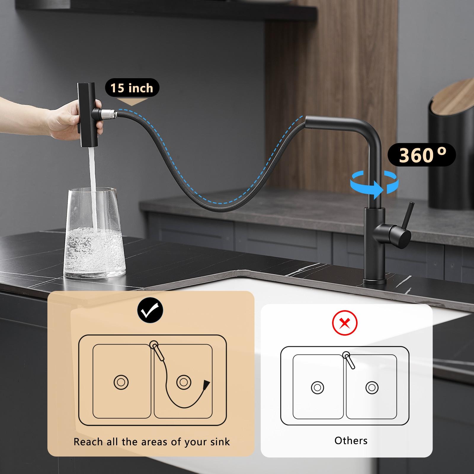 Mondawe Pull Down Kitchen Faucet