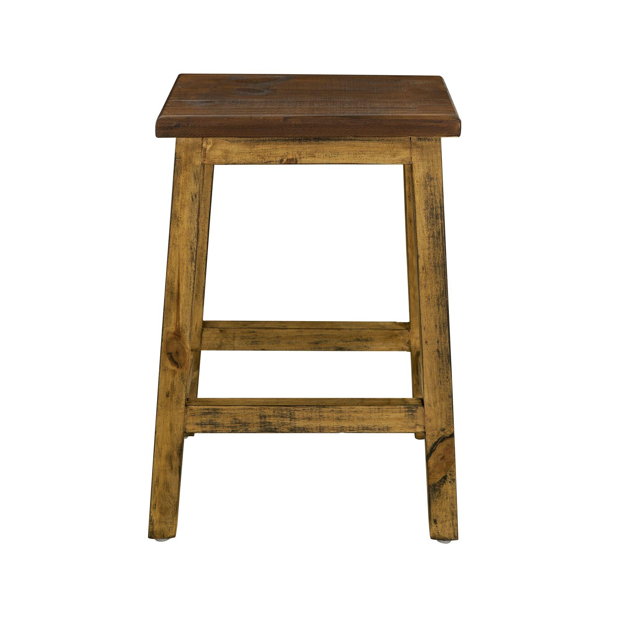 Abilene Distressed Brown Kitchen Island with 4 Stools