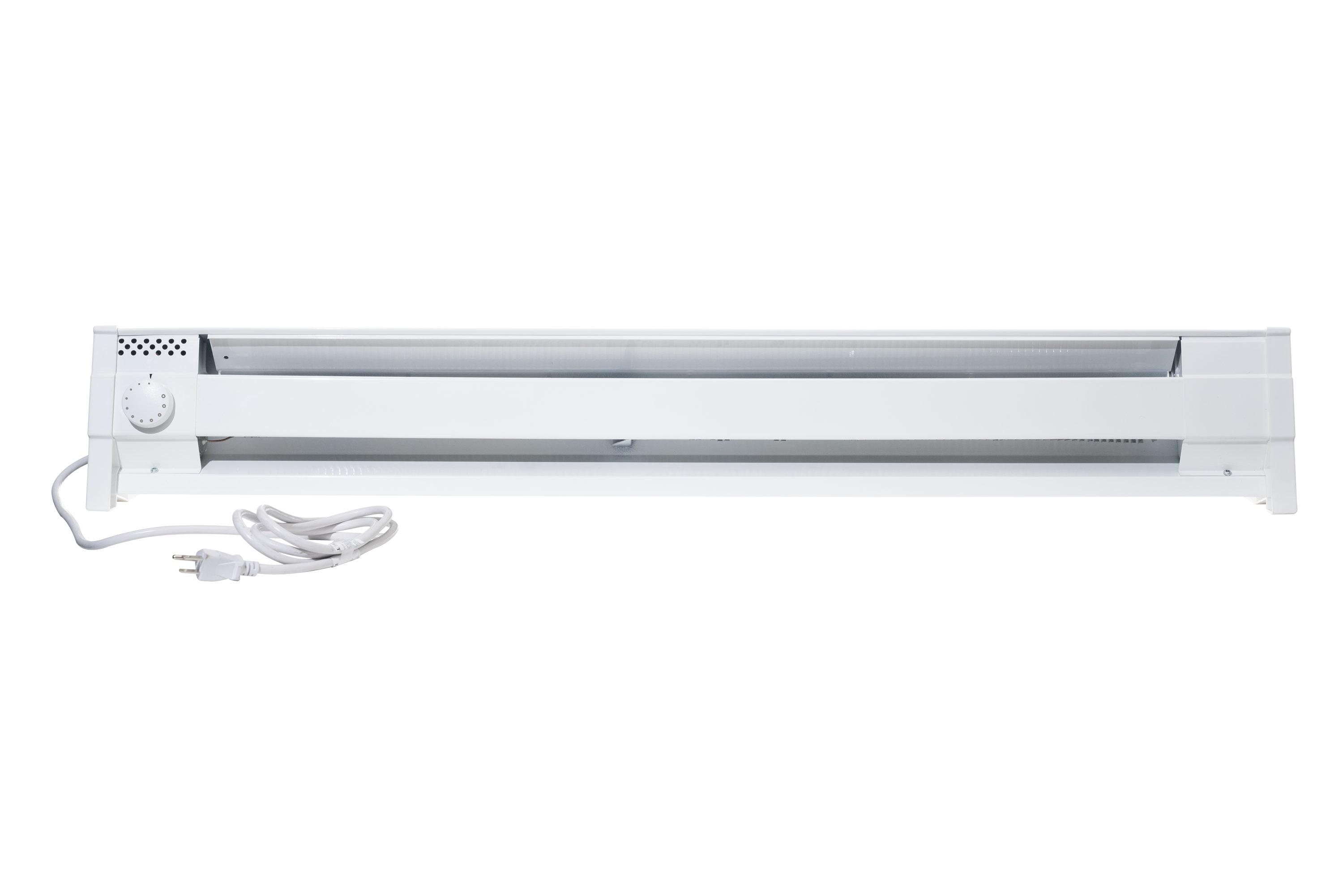 Cadet 49 in. Plug-in Portable Electric Baseboard Heater, White,120V w/6ft cord, 175 sq. ft.