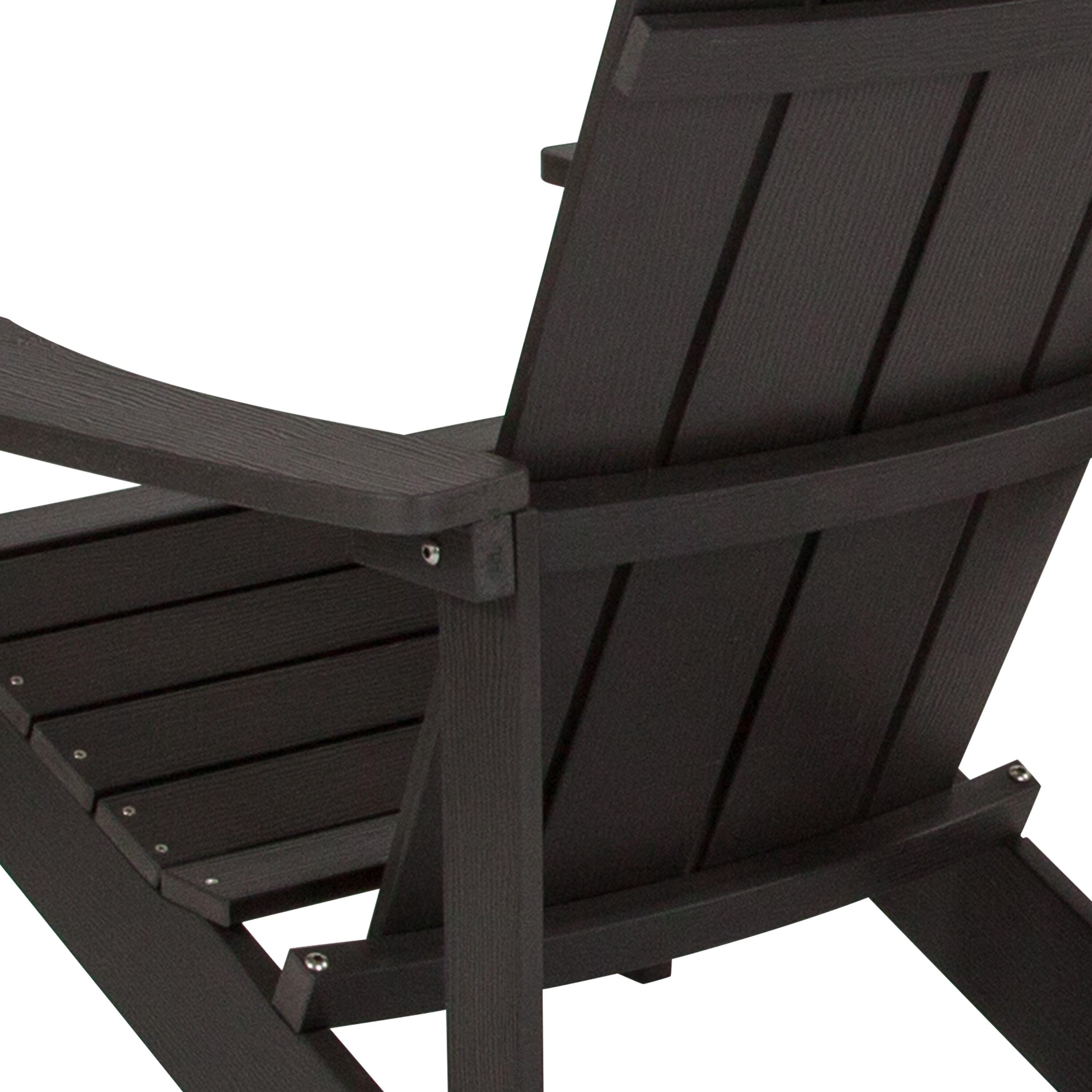 Flash Furniture Charlestown All-Weather Poly Resin Wood Adirondack Chair in Slate Gray