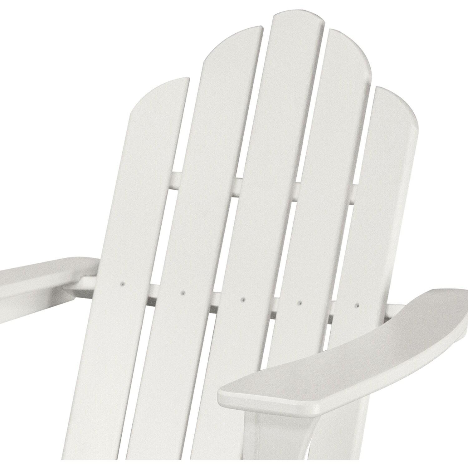 Hanover Outdoor Furniture All-Weather Contoured Adirondack Chair, White