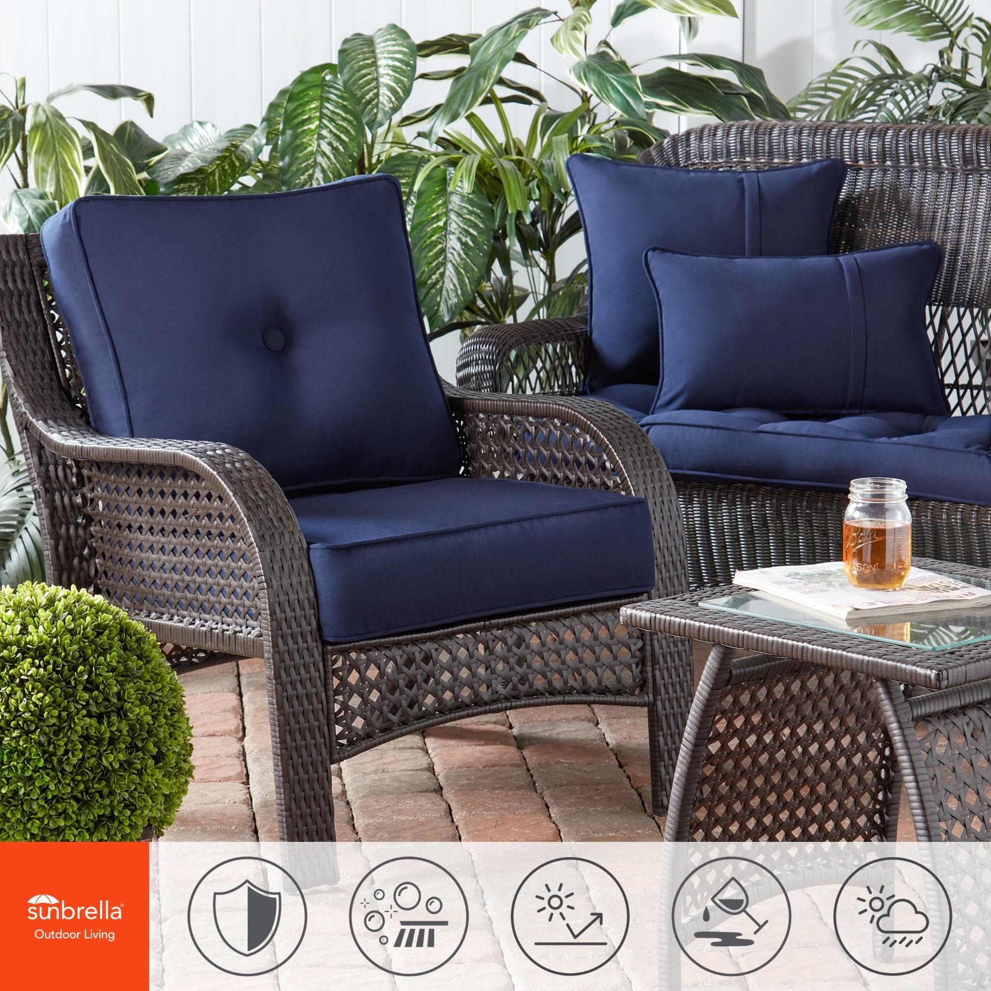 Sunbrella 2-Piece Outdoor Deep Seat Cushion Set in Canvas Navy