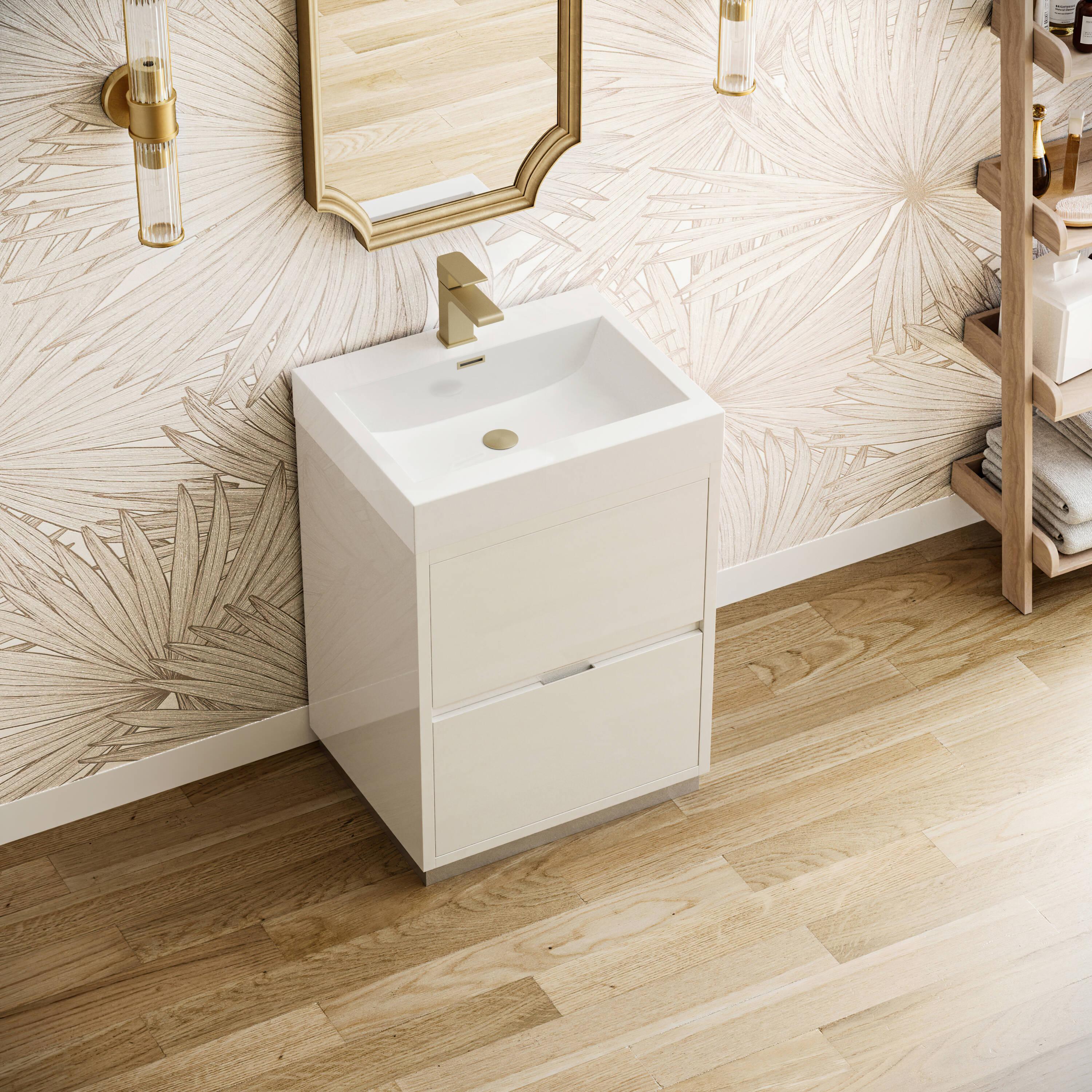 Valencia 24" Freestanding Single Sink Bathroom Vanity with Top and Sink (Faucet Not Included)