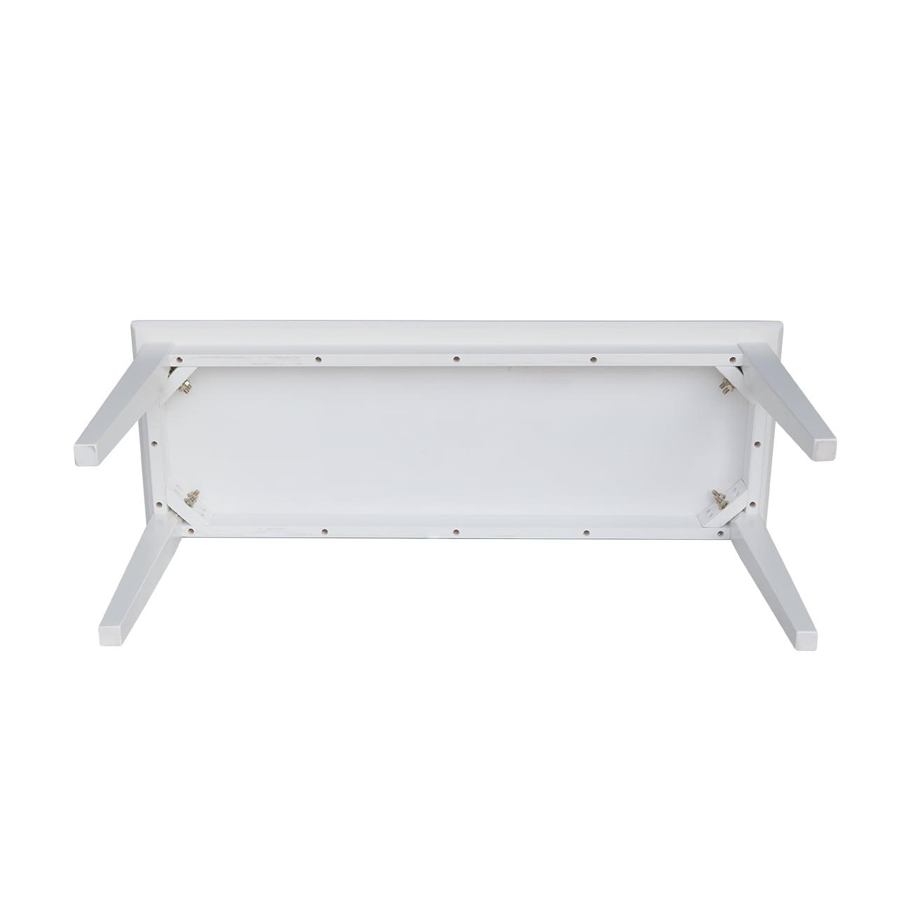 Shaker Styled Bench White - International Concepts: Solid Wood, Rectangle, Unupholstered, 400lb Capacity