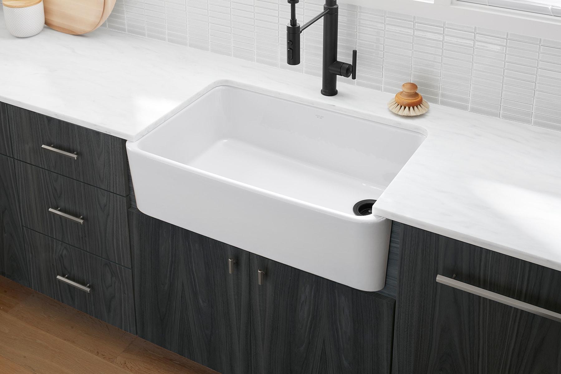 Ironridge 34" Undermount Single-Bowl Farmhouse Cast Iron Kitchen Sink with Apron Front