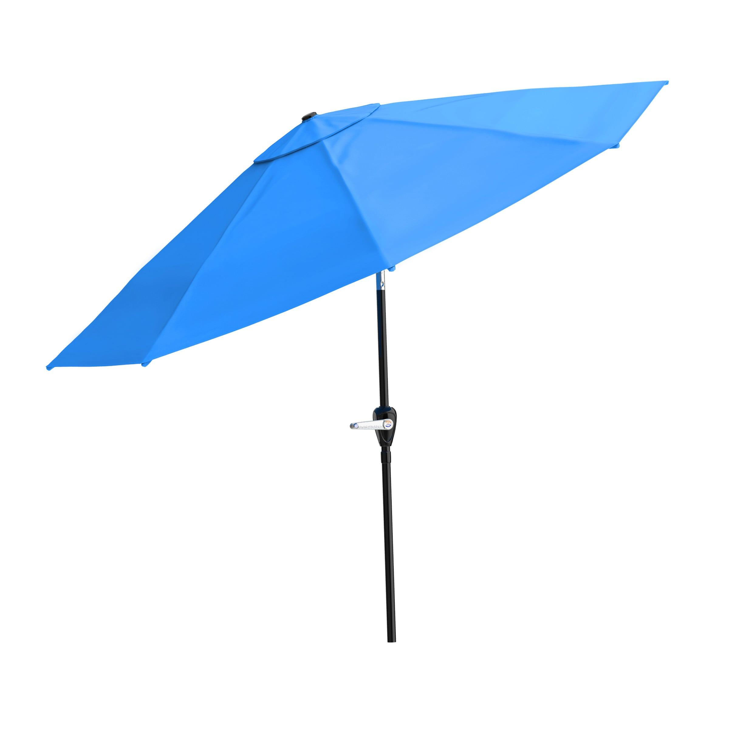 Nature Spring 10' Auto-Tilt Patio Umbrella - Blue