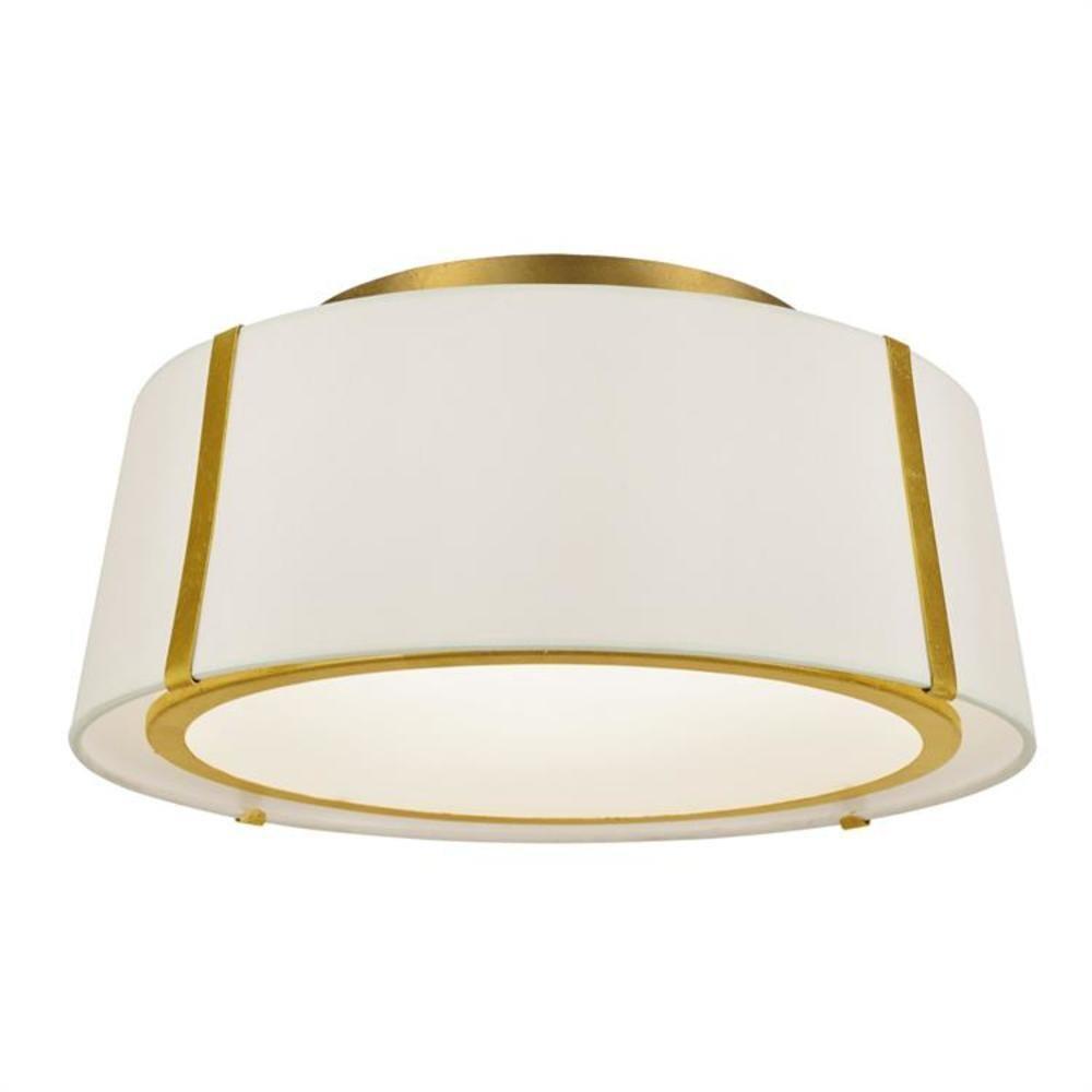 FUL-905-GA-Crystorama Lighting-Fulton - Three Light Flush Mount in Traditional and Contemporary Style - 18 Inches Wide by 8 Inches High-Antique Gold