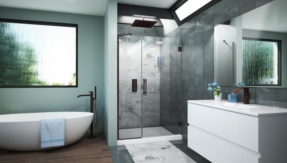 Scottsdale 35" x 72" Hinged Frameless Shower Door with Invisible Shield by Clean-X