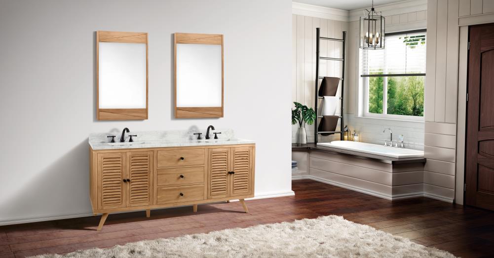 Harper 72" Natural Teak Double Freestanding Wood Vanity