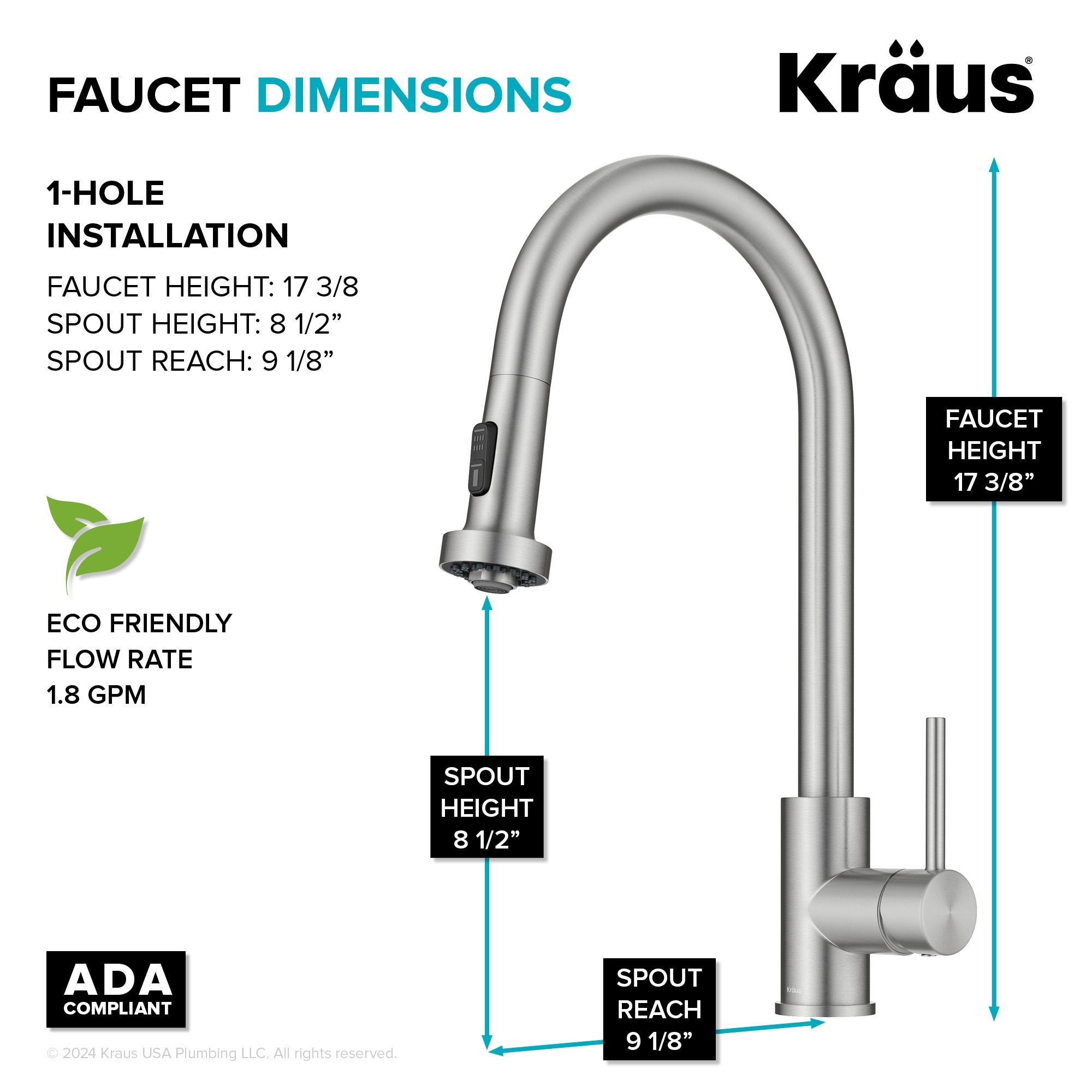 KRAUS Bolden 2-Function Single Handle Pull Down Kitchen Faucet