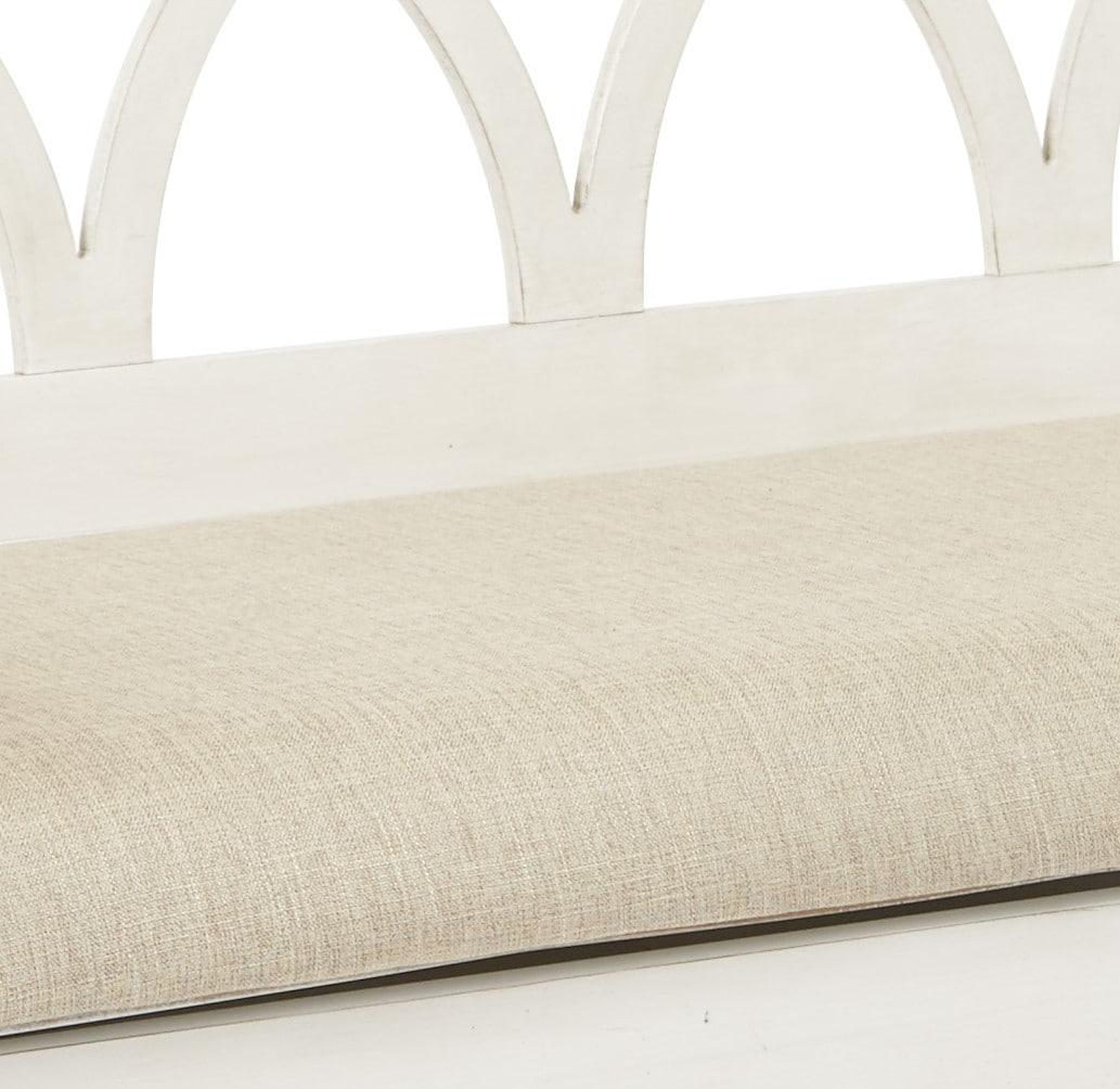 Cozy White Plush Cushion Entry Bench with Hidden Storage