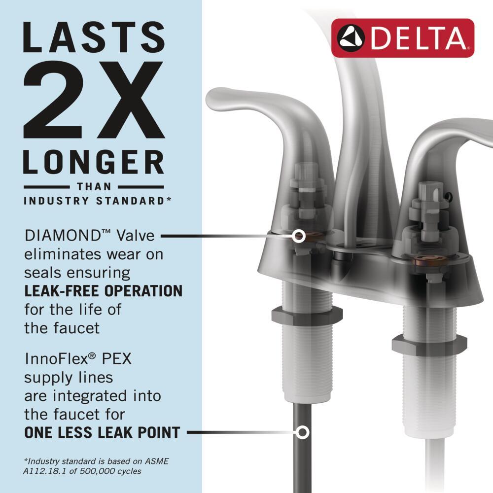 Lahara Centerset Bathroom Faucet with Drain Assembly, 2-handle Bathroom Sink Faucet