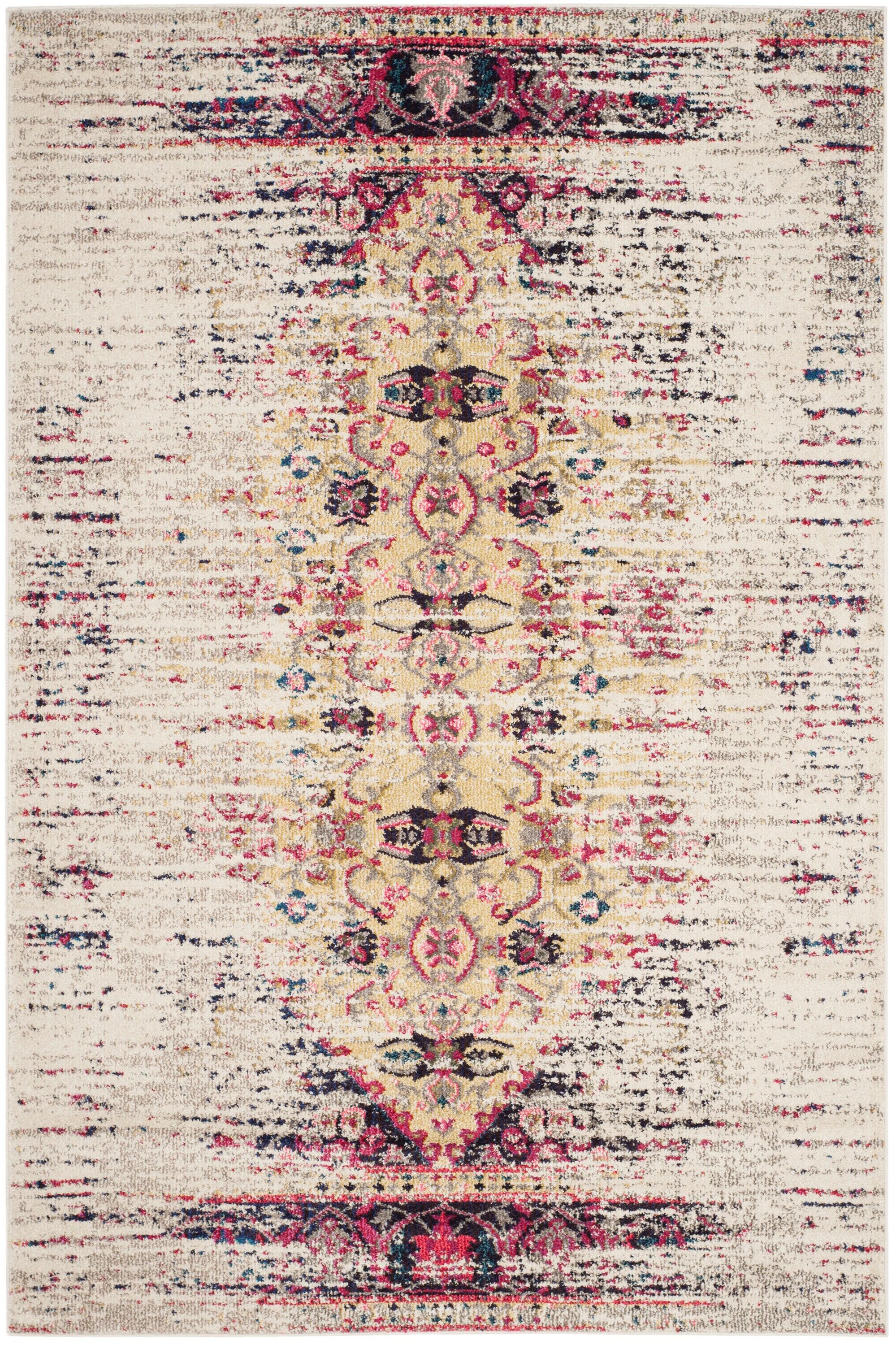 Monaco MNC209 Power Loomed Indoor Area Rug - Ivory/Pink - 8'9"x11'9" - Safavieh.
