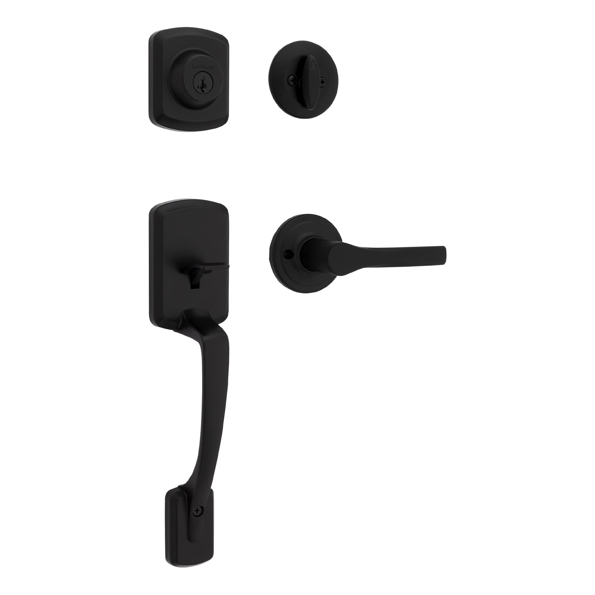 Matte Black Single Cylinder Deadbolt Entry Door Handleset