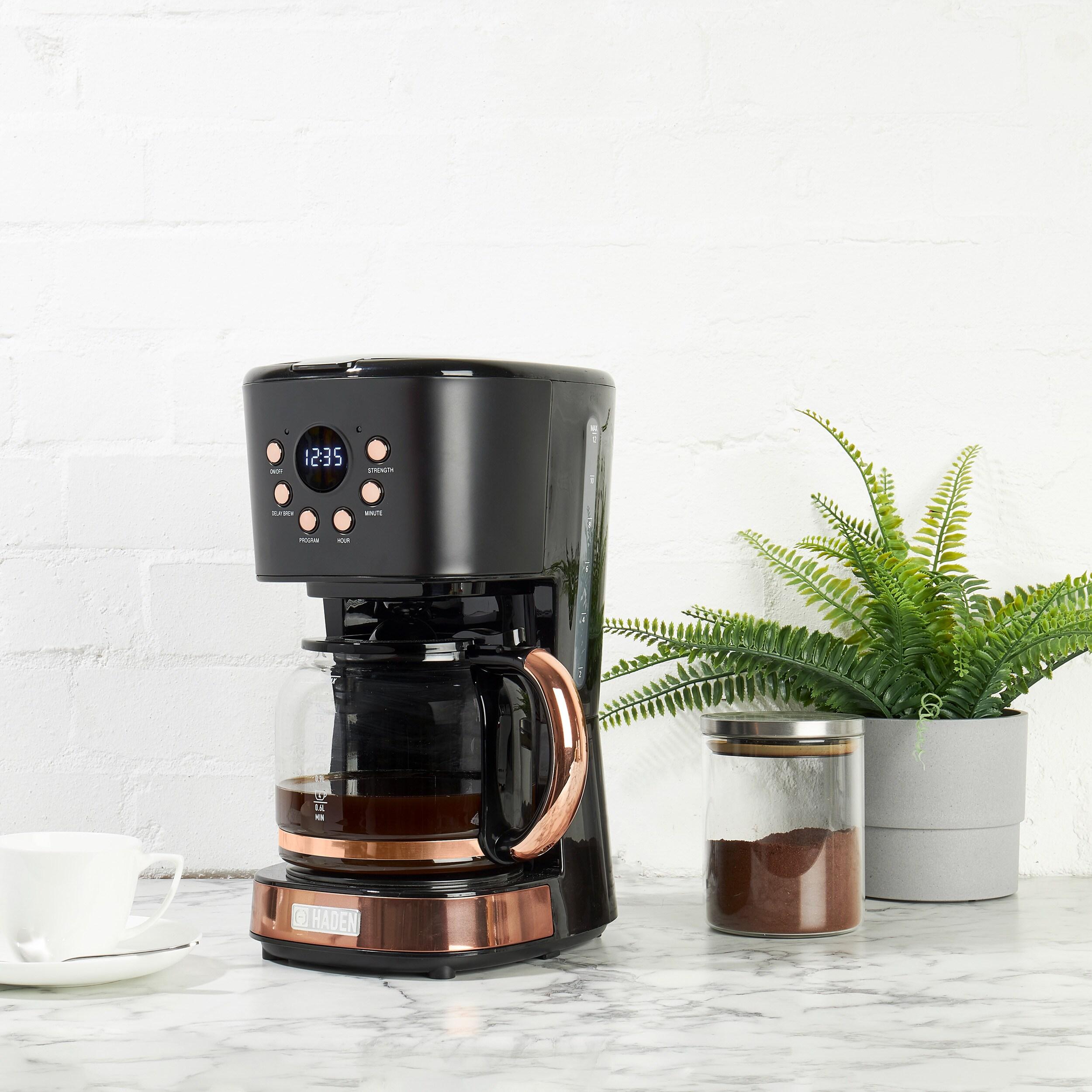 HADEN Black and Copper Programmable Drip Coffee Maker