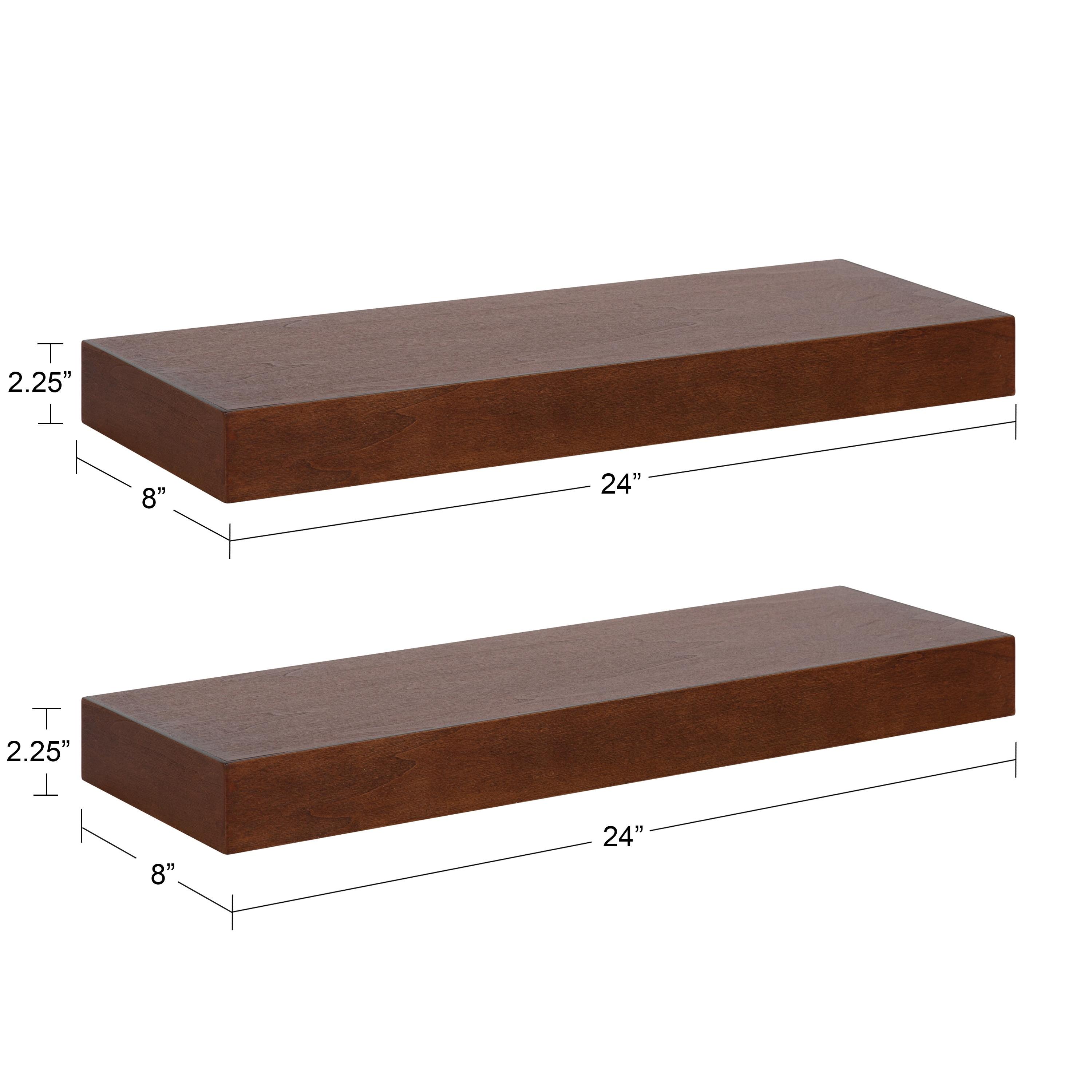 2pc 24" Havlock Wood Shelf Set Walnut Brown - Kate & Laurel All Things Decor: Easy Install, Storage Display