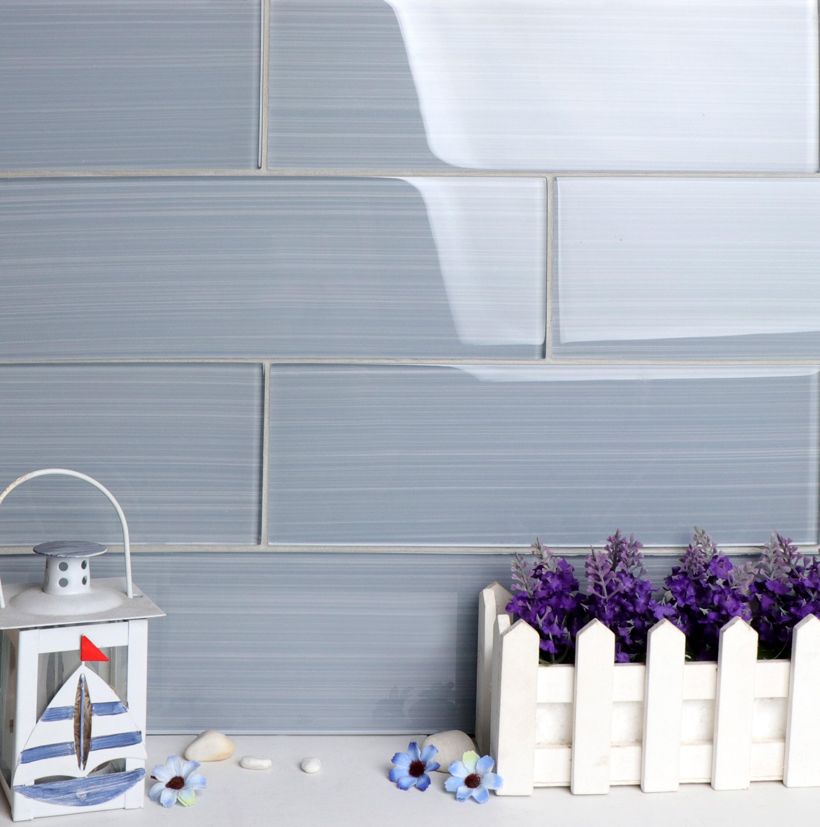 Premium Hand Painted 4" x 12" Straight Edge Glass Subway Tile