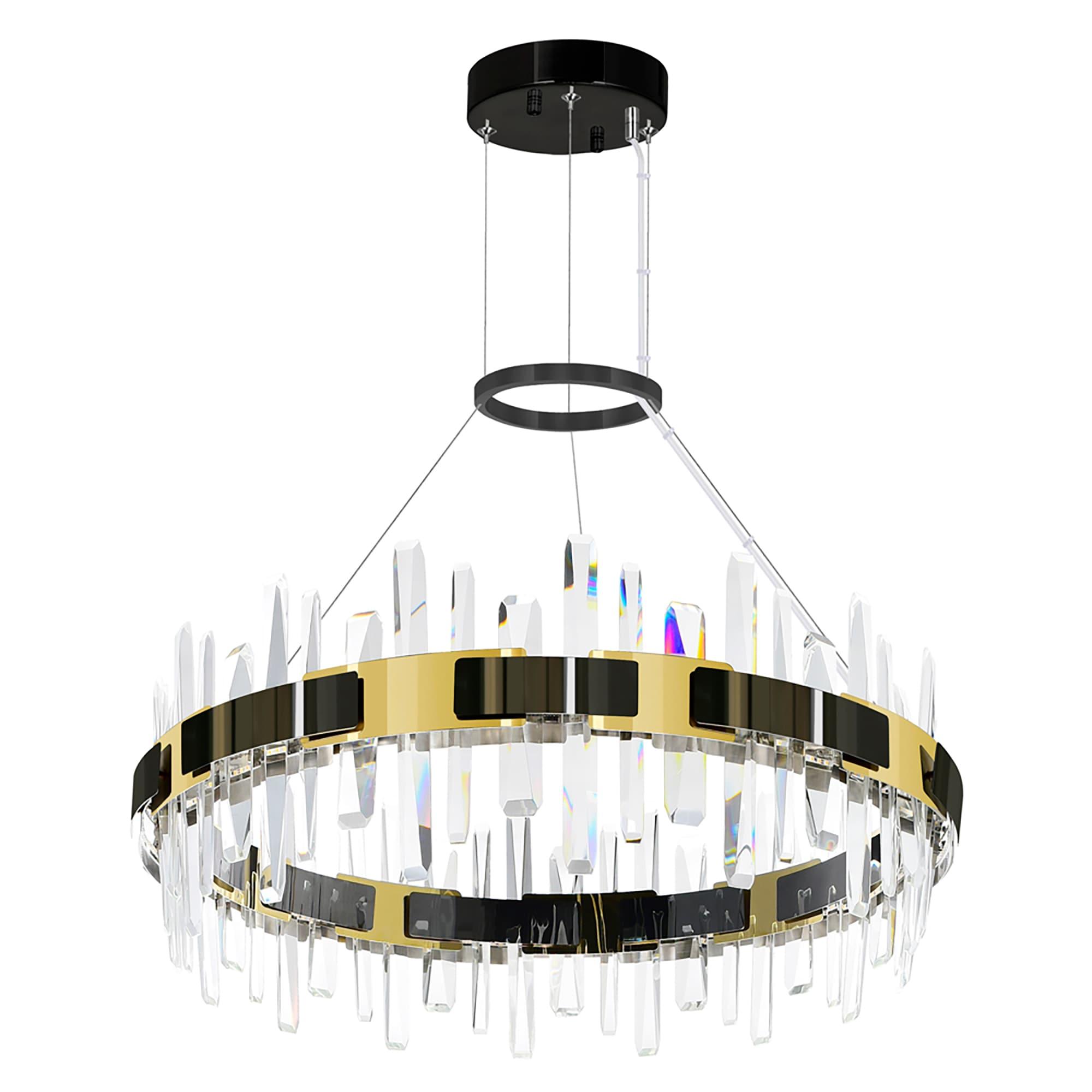 CWI Lighting Aya LED Integrated Pearl Black Metal Chandelier