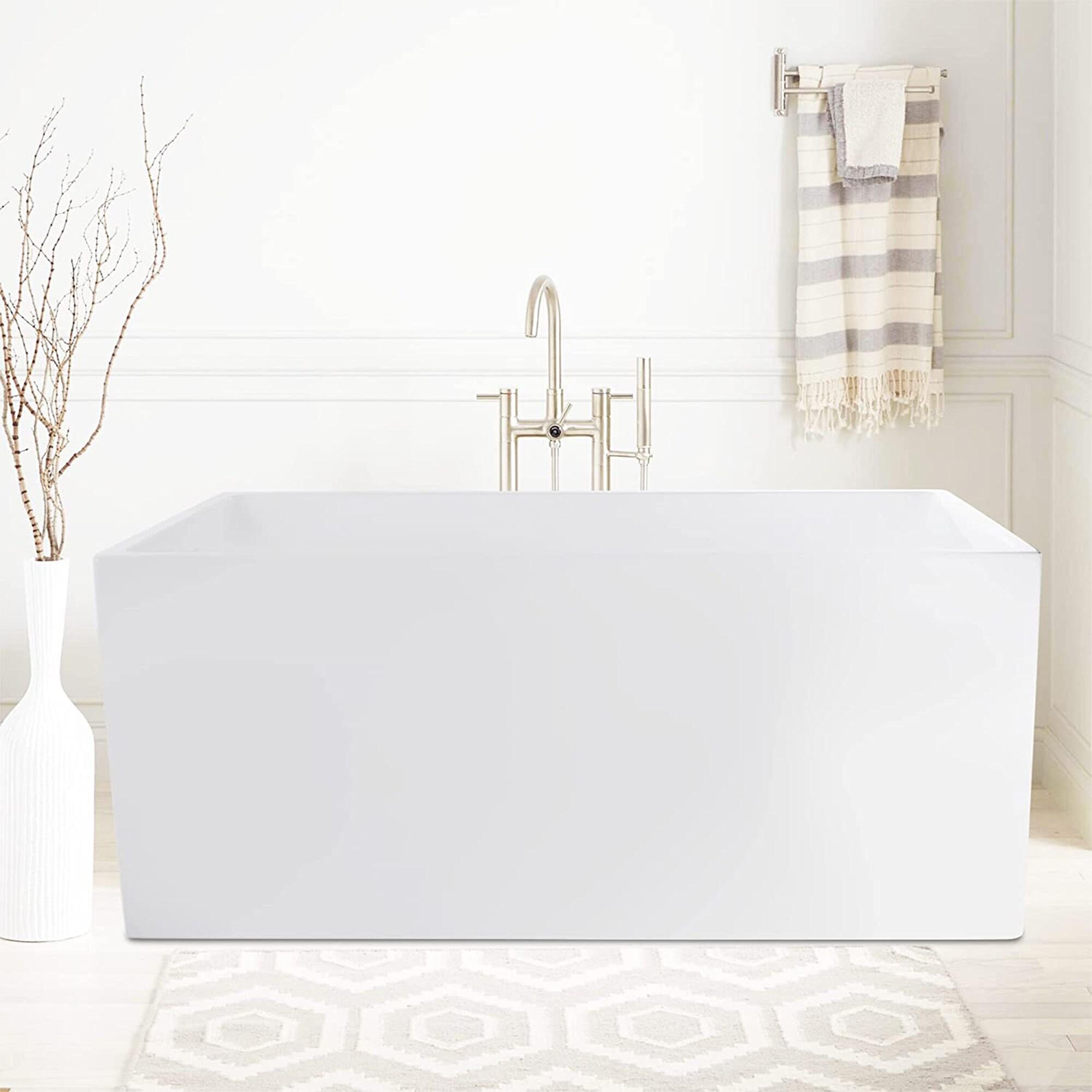 55" x 29" Freestanding Soaking Acrylic Bathtub