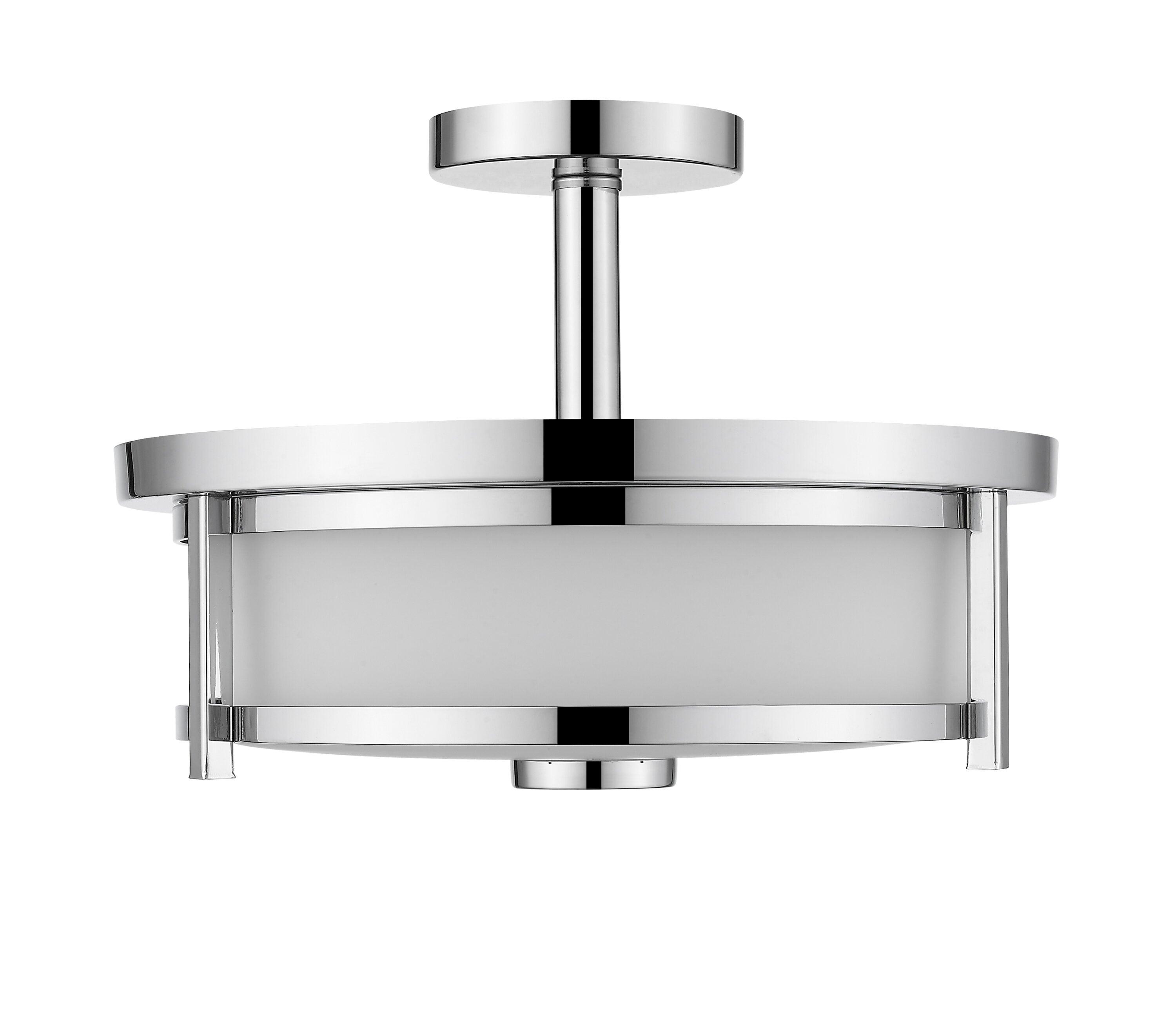 Z-Lite Savannah 2 Light Semi Flush Mount in Chrome