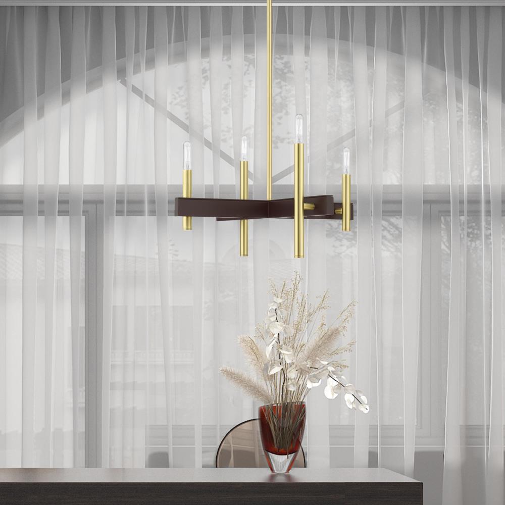 Livex Lighting - Denmark - 4 Light Chandelier in Mid Century Modern Style - 20