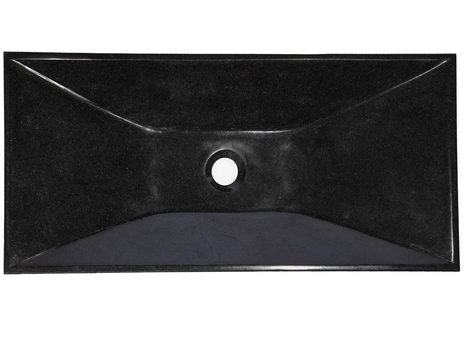 Eden Bath 13'' Black Stone Rectangular Bathroom Sink