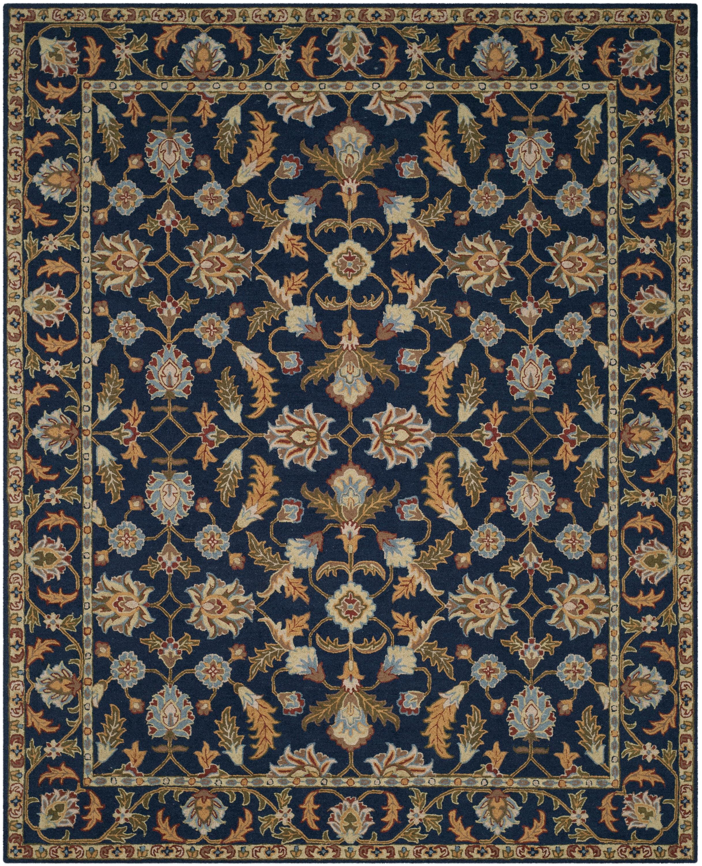 Blossom BLM219 Hand Tufted Area Rug - Navy - 8'x10' - Safavieh.