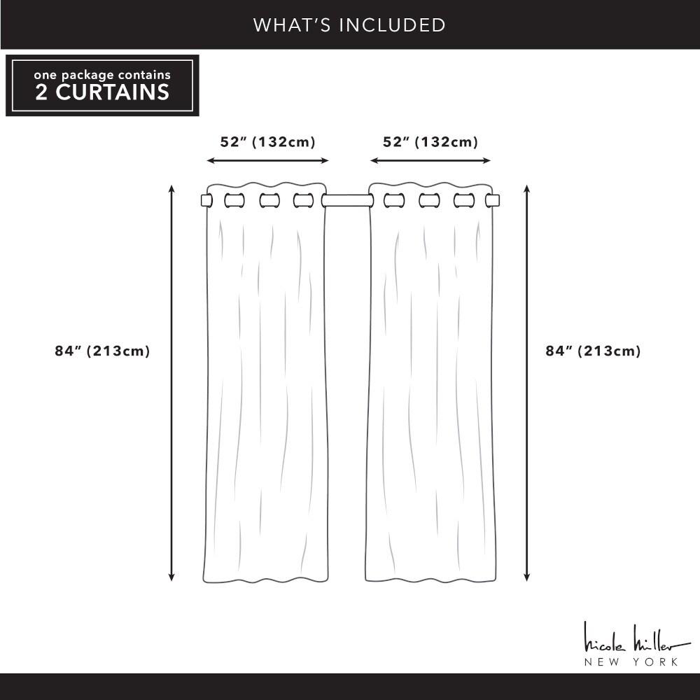 Nicole Miller Nicole Miller Turion Floral Room Darkening Blackout Grommet Top Curtain Panel Pair (Set of 2)