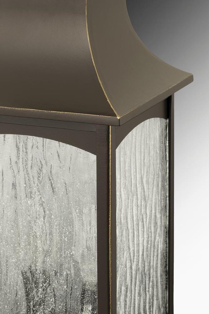 Progress Lighting Maison 1-Light Outdoor Wall Lantern in Oil Rubbed Bronze with Clear Water Seeded Glass