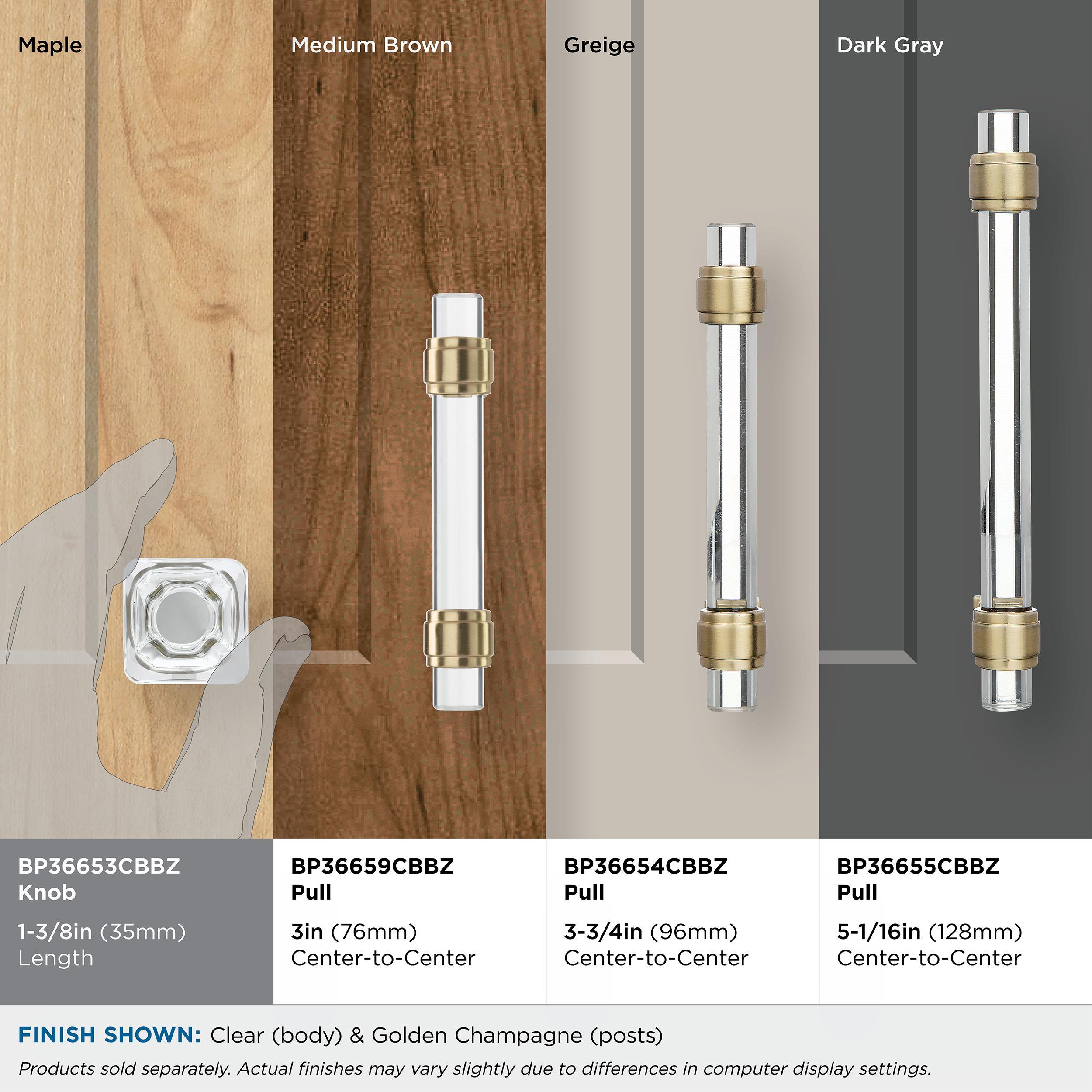 Glacio 1 3/8" Length Square Knob